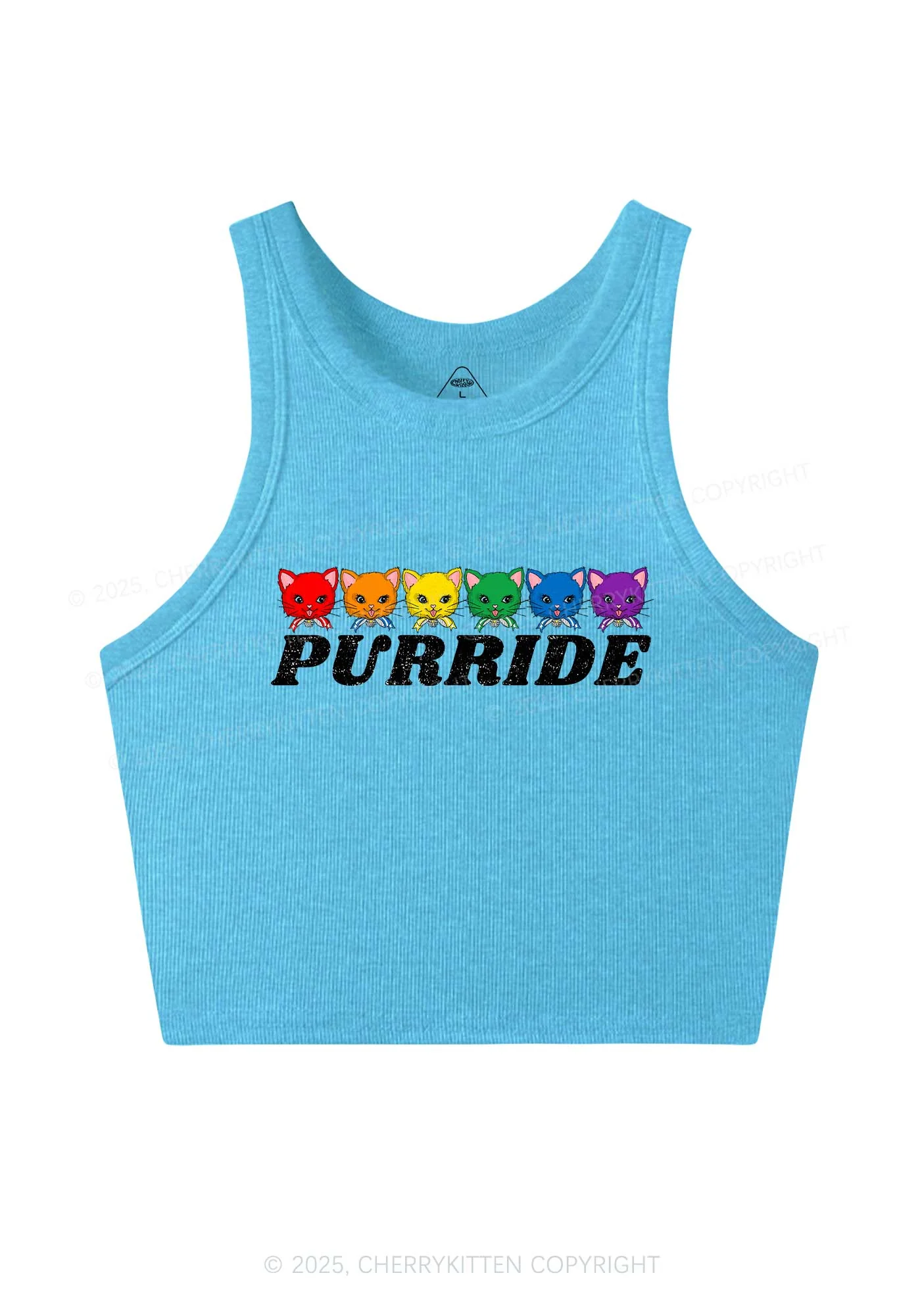 Purride Cat Pride Y2K Crop Tank Top Cherrykitten - Image 5