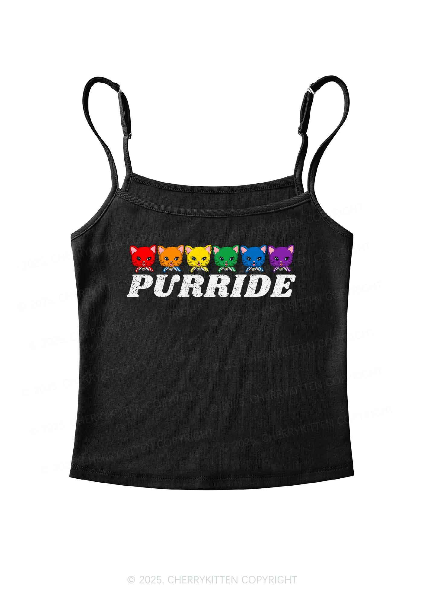 Purride Cat Pride Y2K Spaghetti Strap Cami Cherrykitte - Image 3