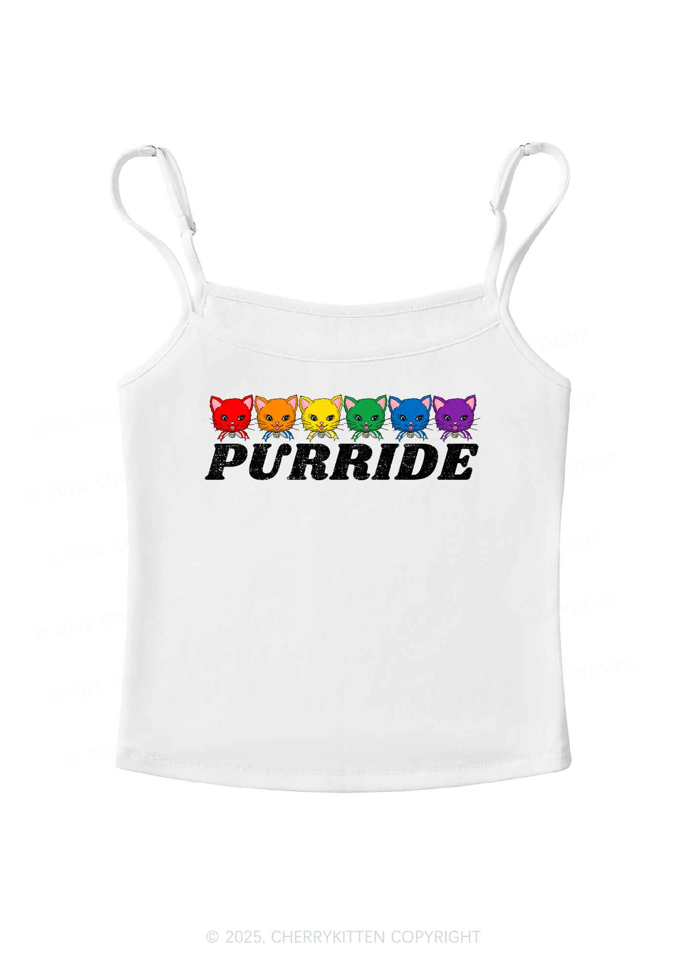 Purride Cat Pride Y2K Spaghetti Strap Cami Cherrykitte - Image 4