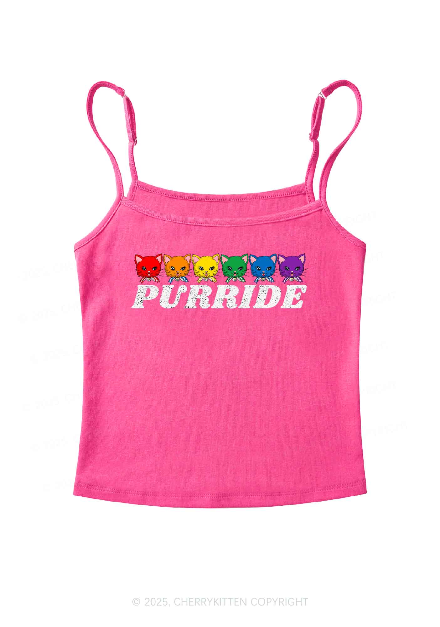 Purride Cat Pride Y2K Spaghetti Strap Cami Cherrykitte - Image 5