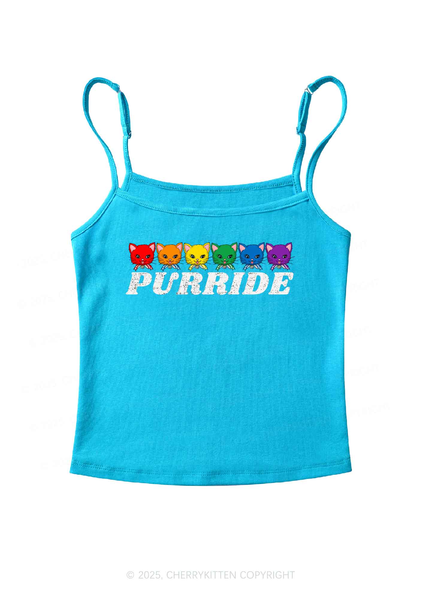 Purride Cat Pride Y2K Spaghetti Strap Cami Cherrykitte - Image 6