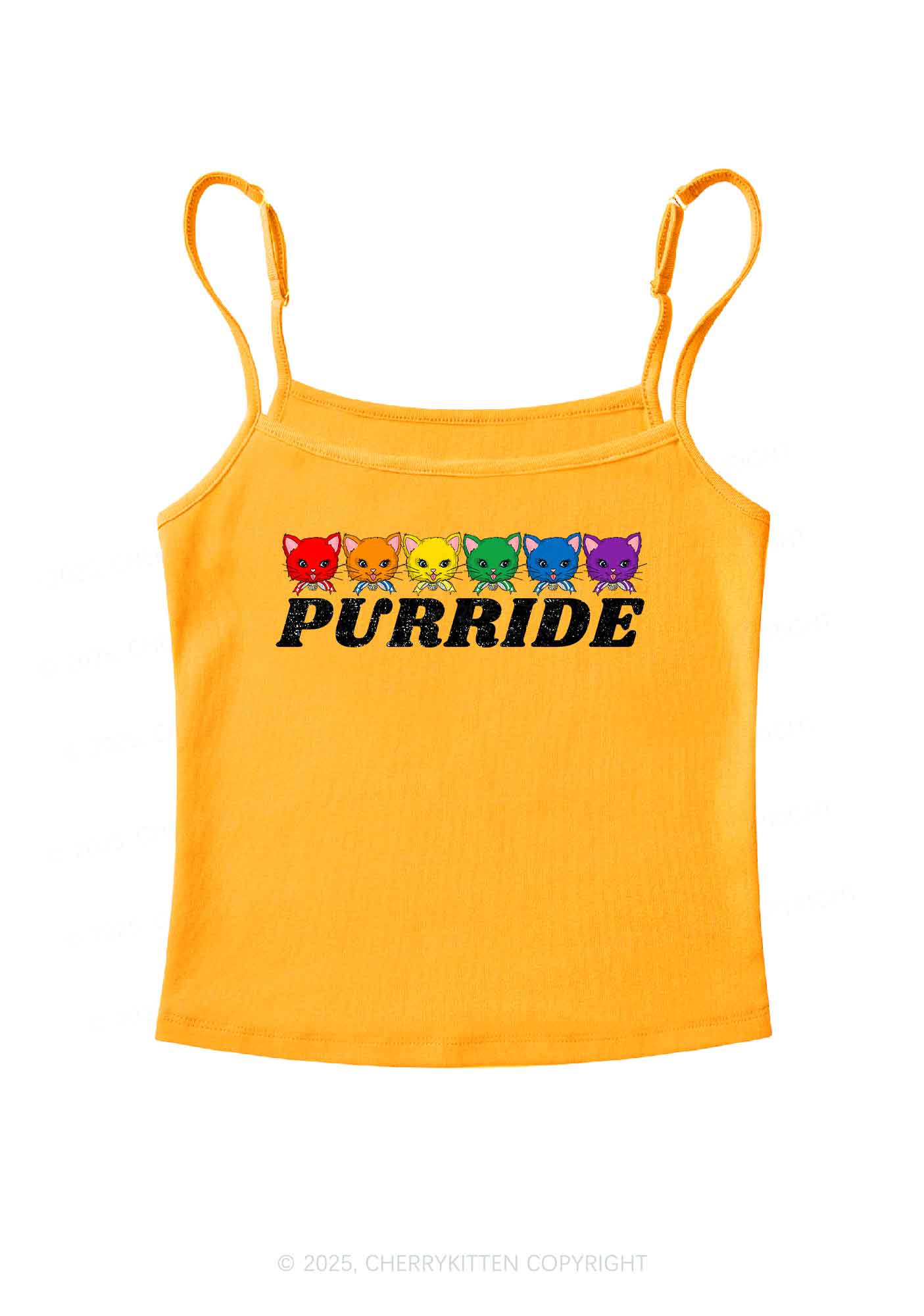 Purride Cat Pride Y2K Spaghetti Strap Cami Cherrykitte - Image 7