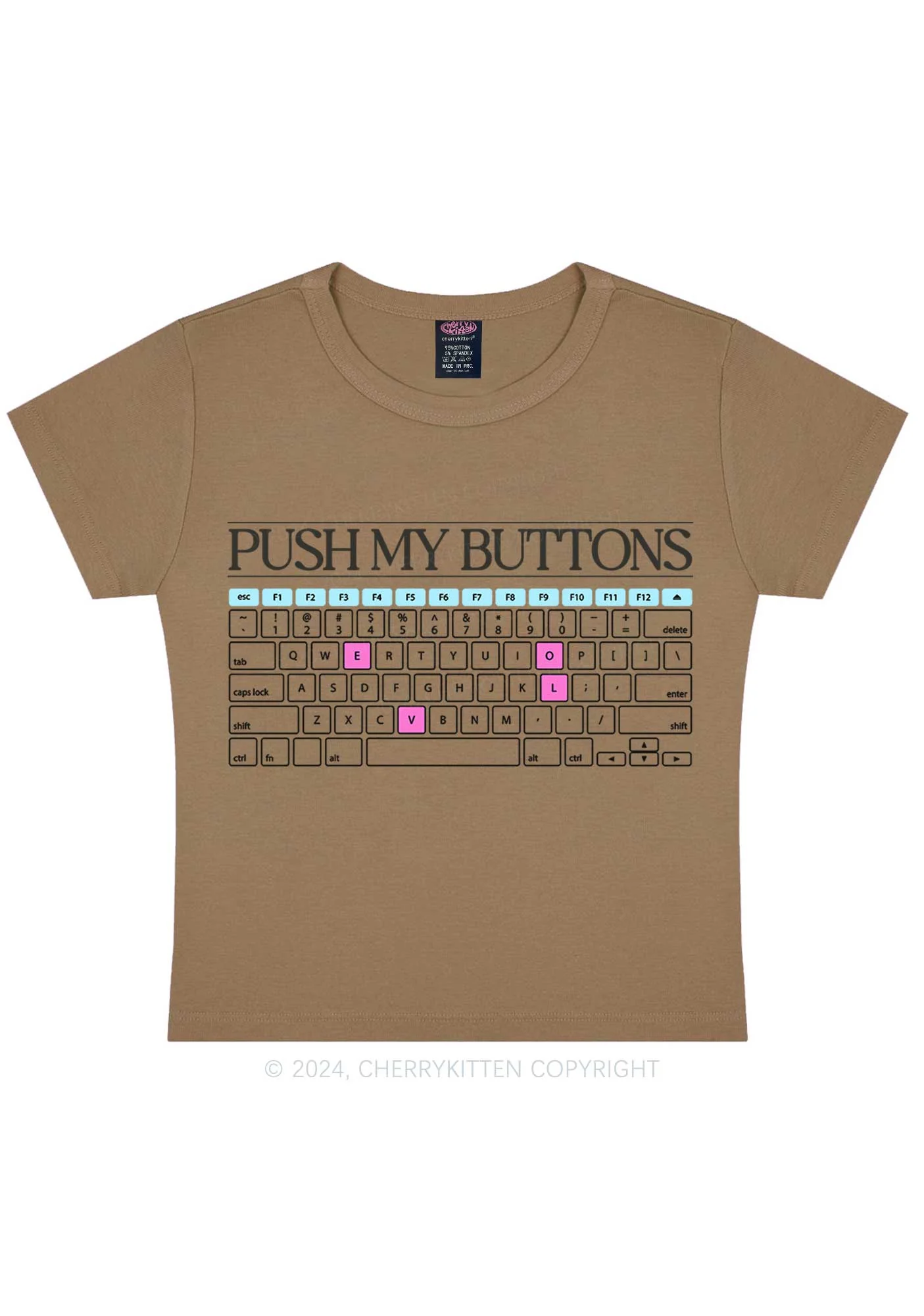 Push My Buttons Y2K Baby Tee Cherrykitten - Image 10