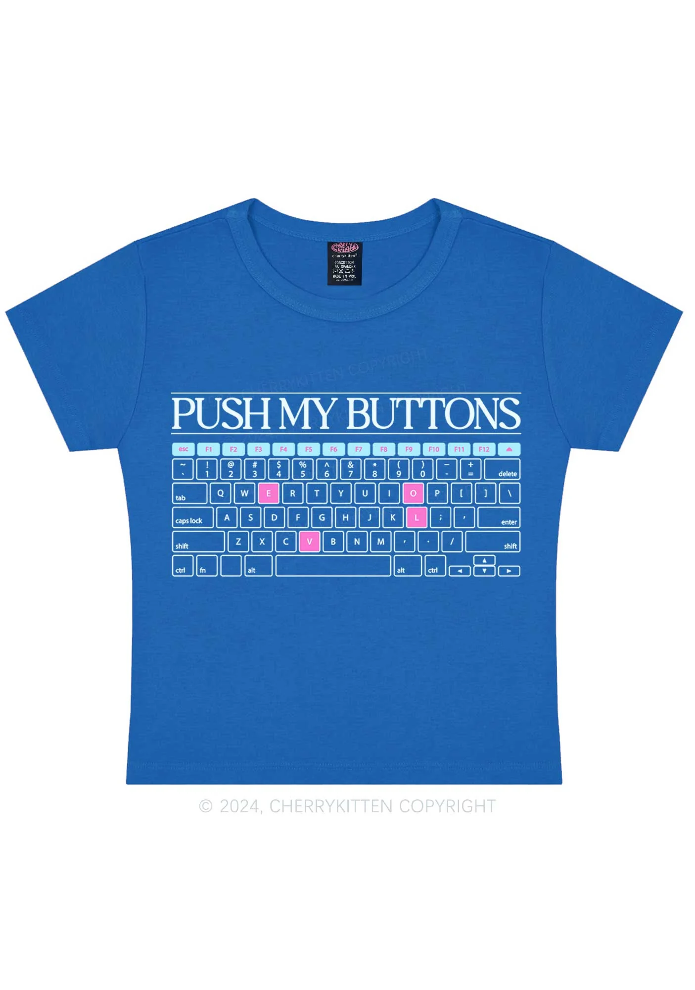 Push My Buttons Y2K Baby Tee Cherrykitten - Image 11