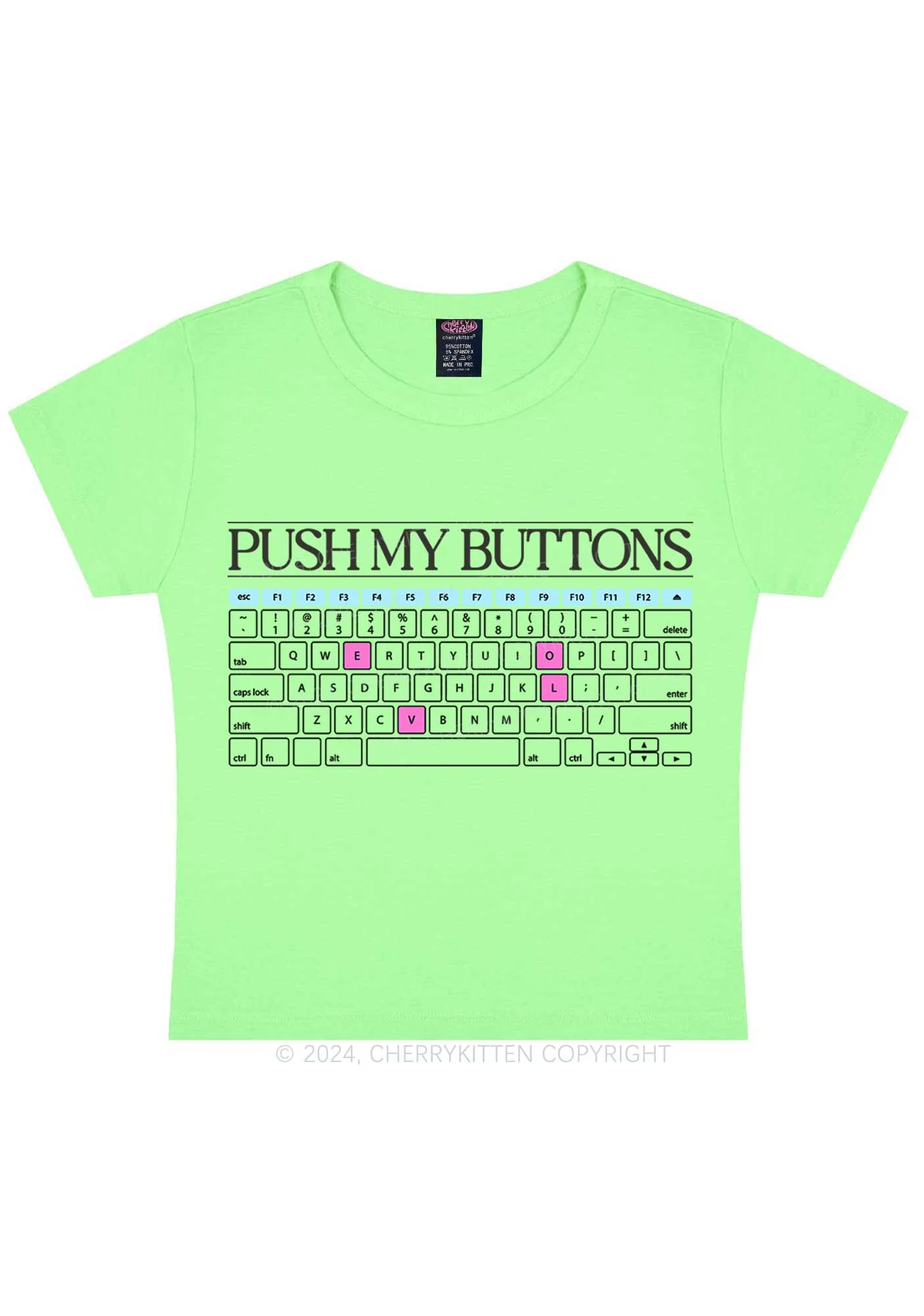 Push My Buttons Y2K Baby Tee Cherrykitten - Image 12
