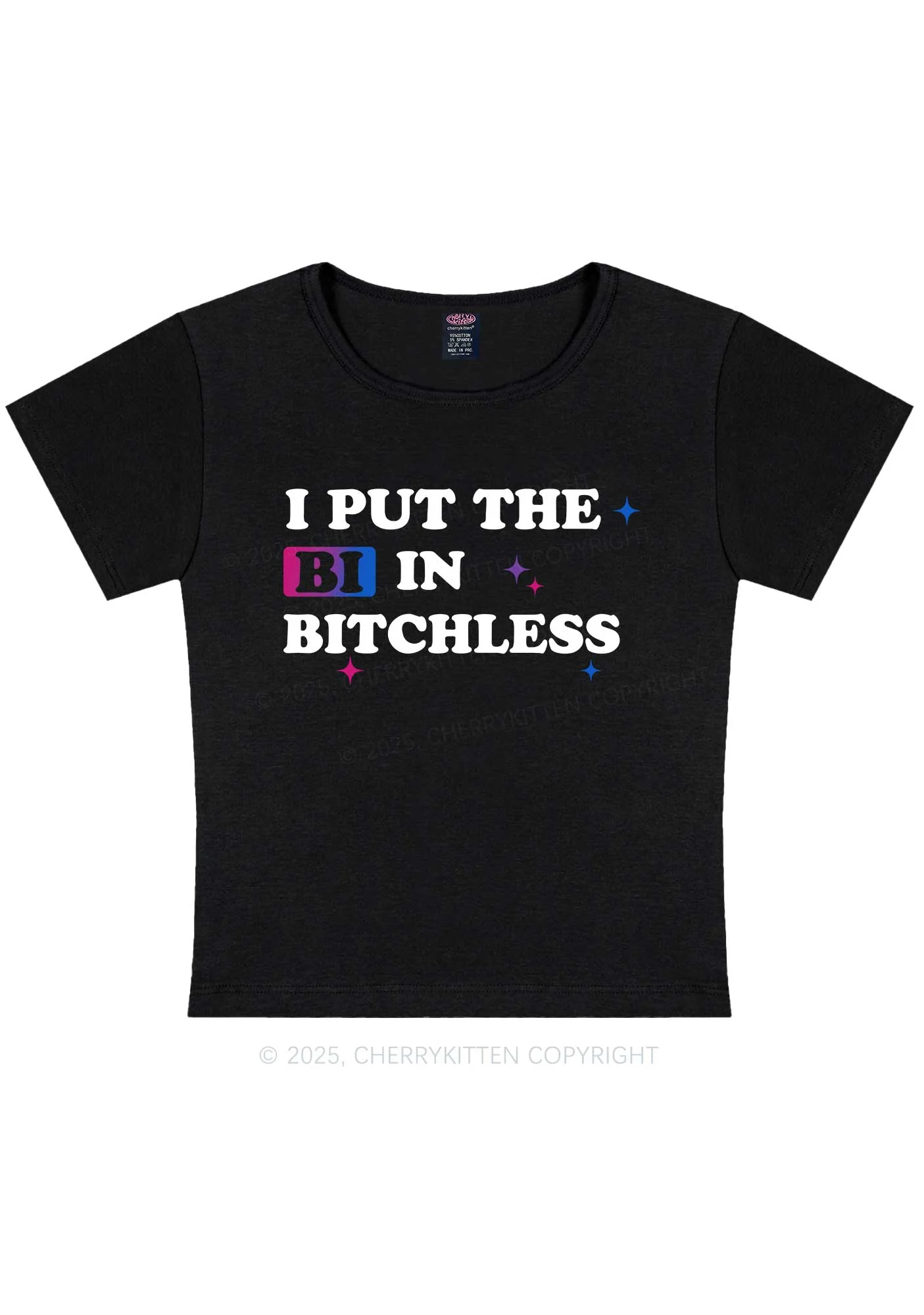 Put BI In Bxxchless Pride Y2K Baby Tee Cherrykitten - Image 3