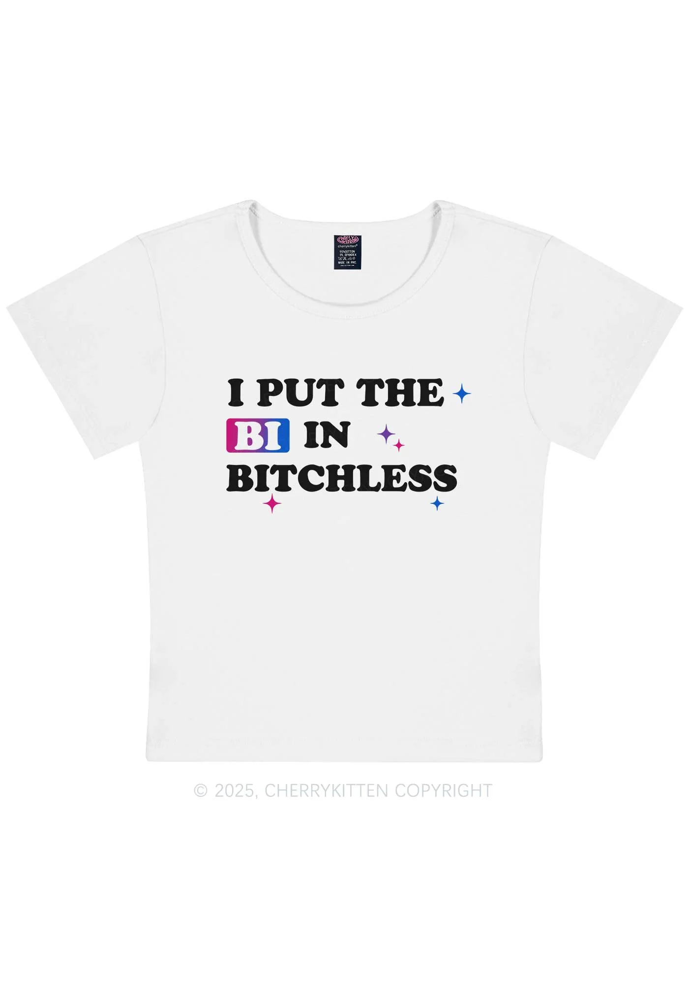 Put BI In Bxxchless Pride Y2K Baby Tee Cherrykitten - Image 4