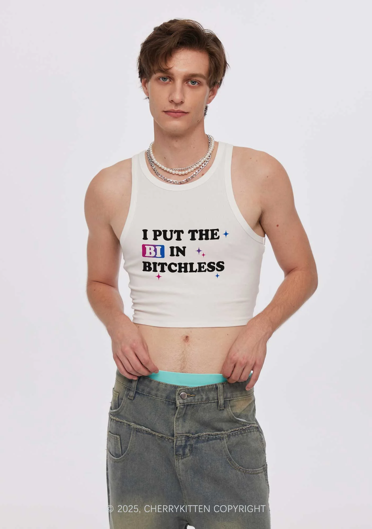 Put BI In Bxxchless Pride Y2K Crop Tank Top Cherrykitten - Image 2