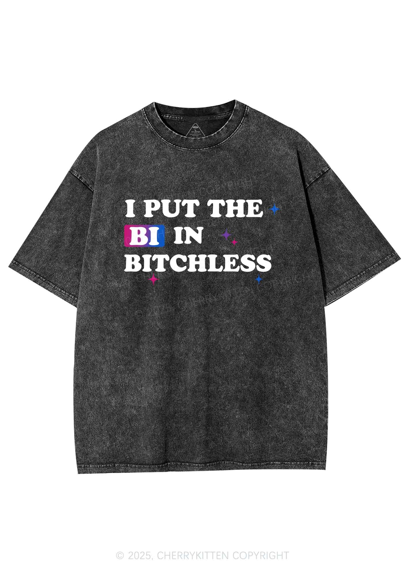 Put BI In Bxxchless Pride Y2K Shirts Washed Tee Cherrykitten - Image 3