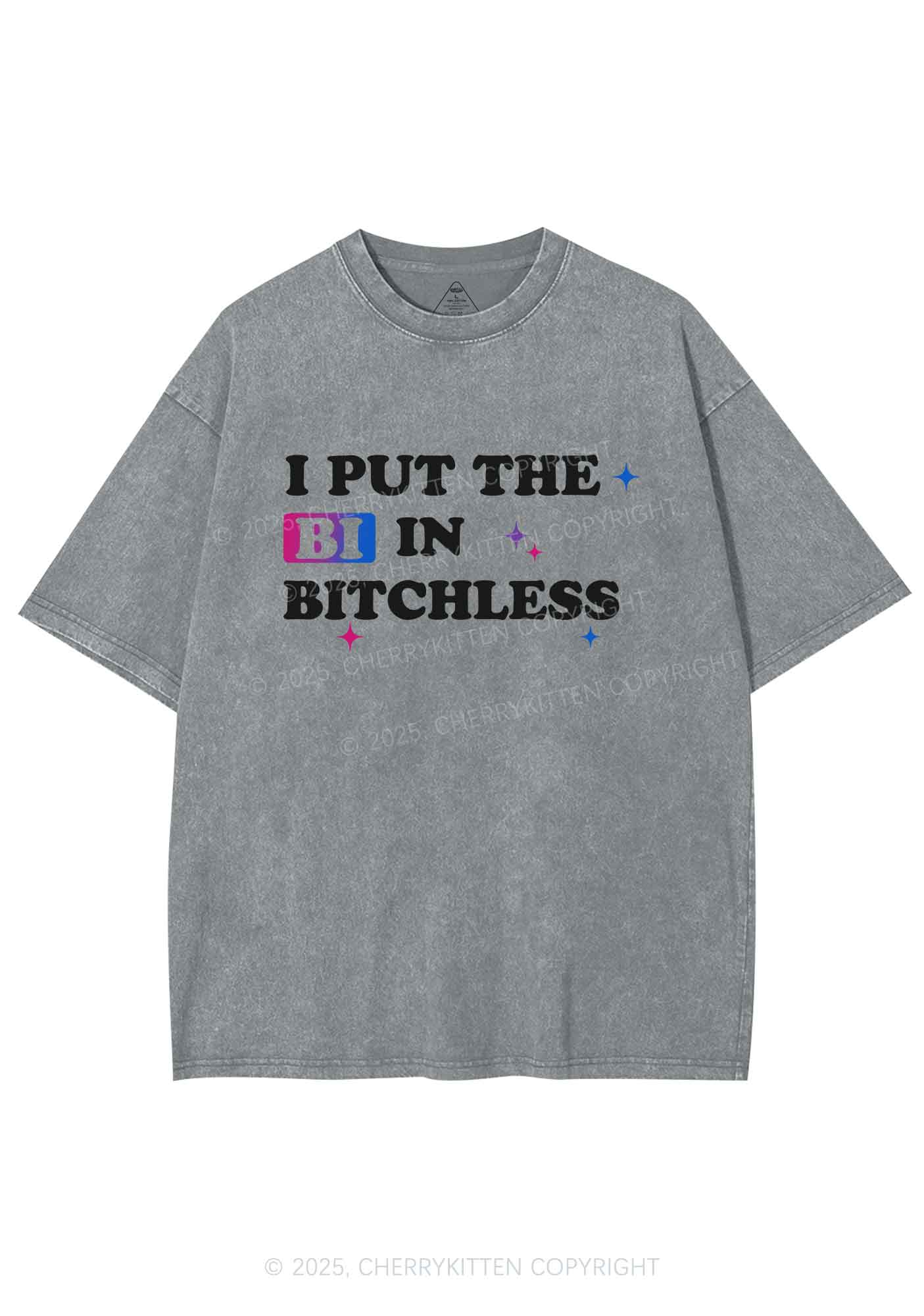 Put BI In Bxxchless Pride Y2K Shirts Washed Tee Cherrykitten - Image 8