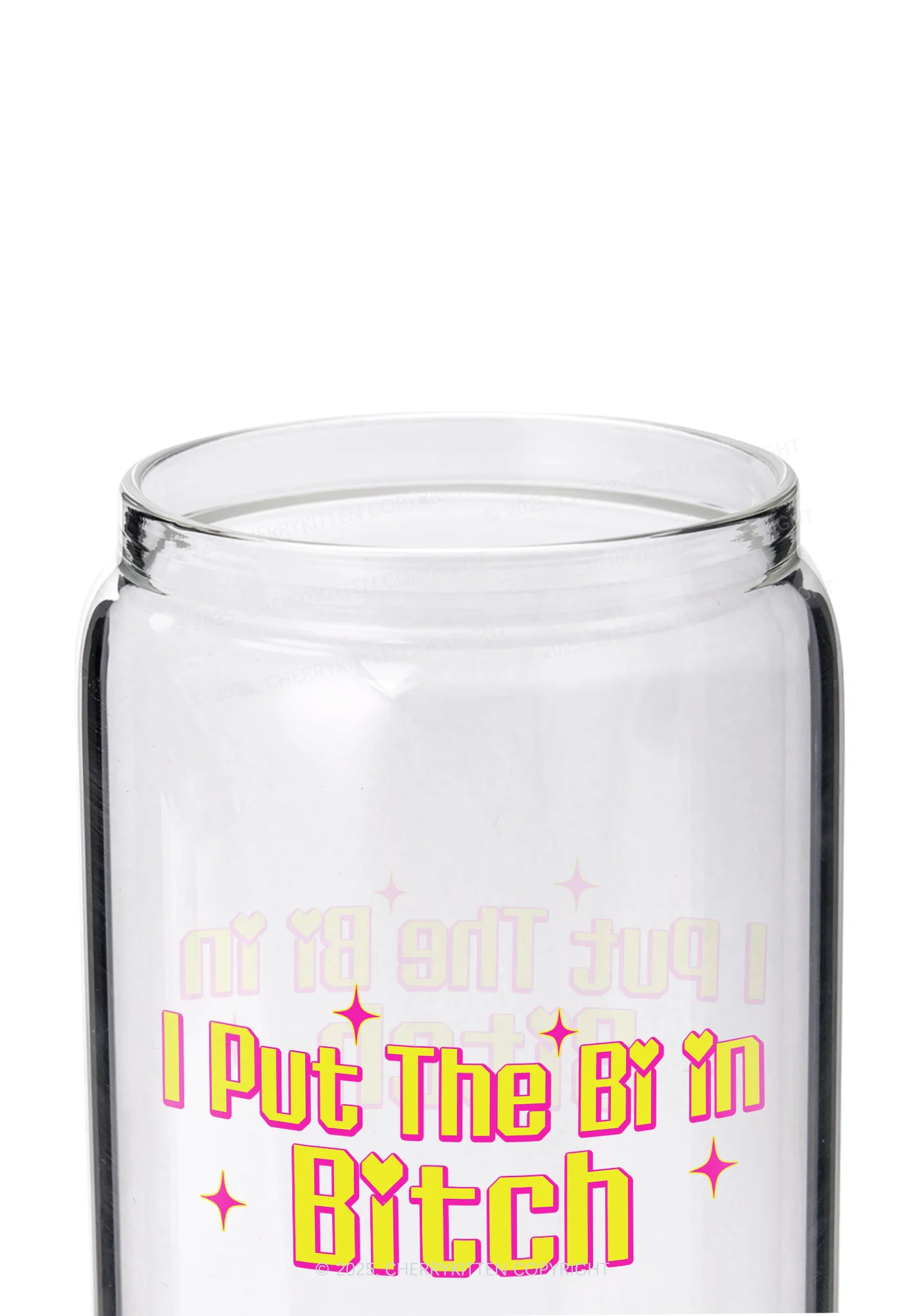 Put The Bi In Bxxch Pride Y2K Printed Glass Cup Cherrykitten - Image 2