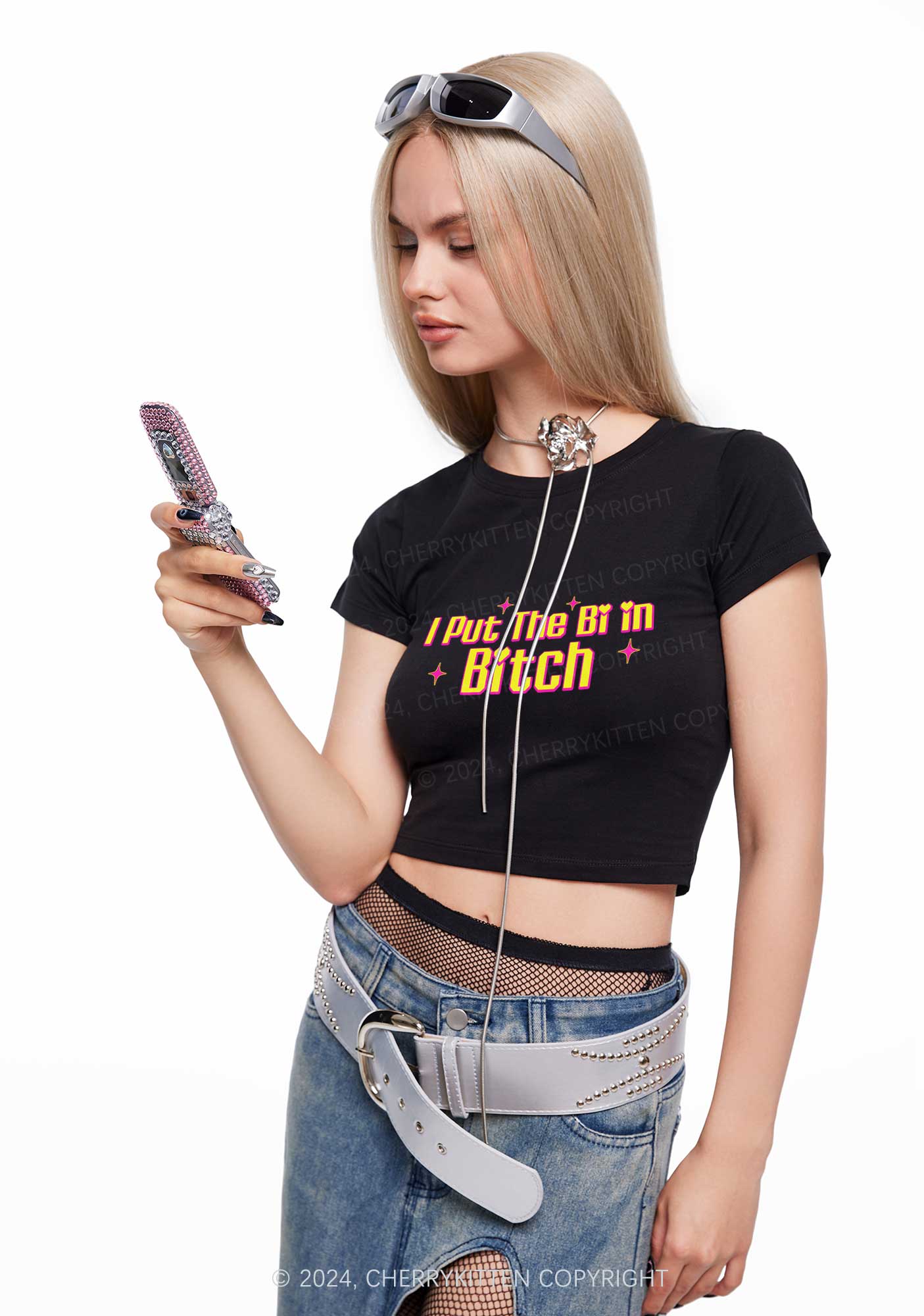 Put The Bi In Bxxch Y2K Baby Tee Cherrykitten - Image 3
