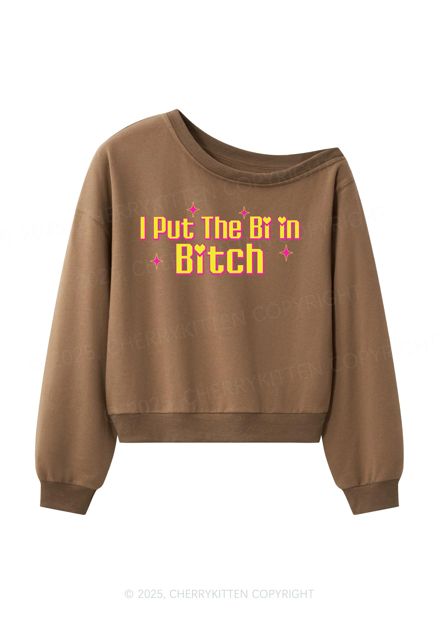 Put The Bi In Bxxch Y2K Off Shoulder Sweatshirts Cherrykitten - Image 4