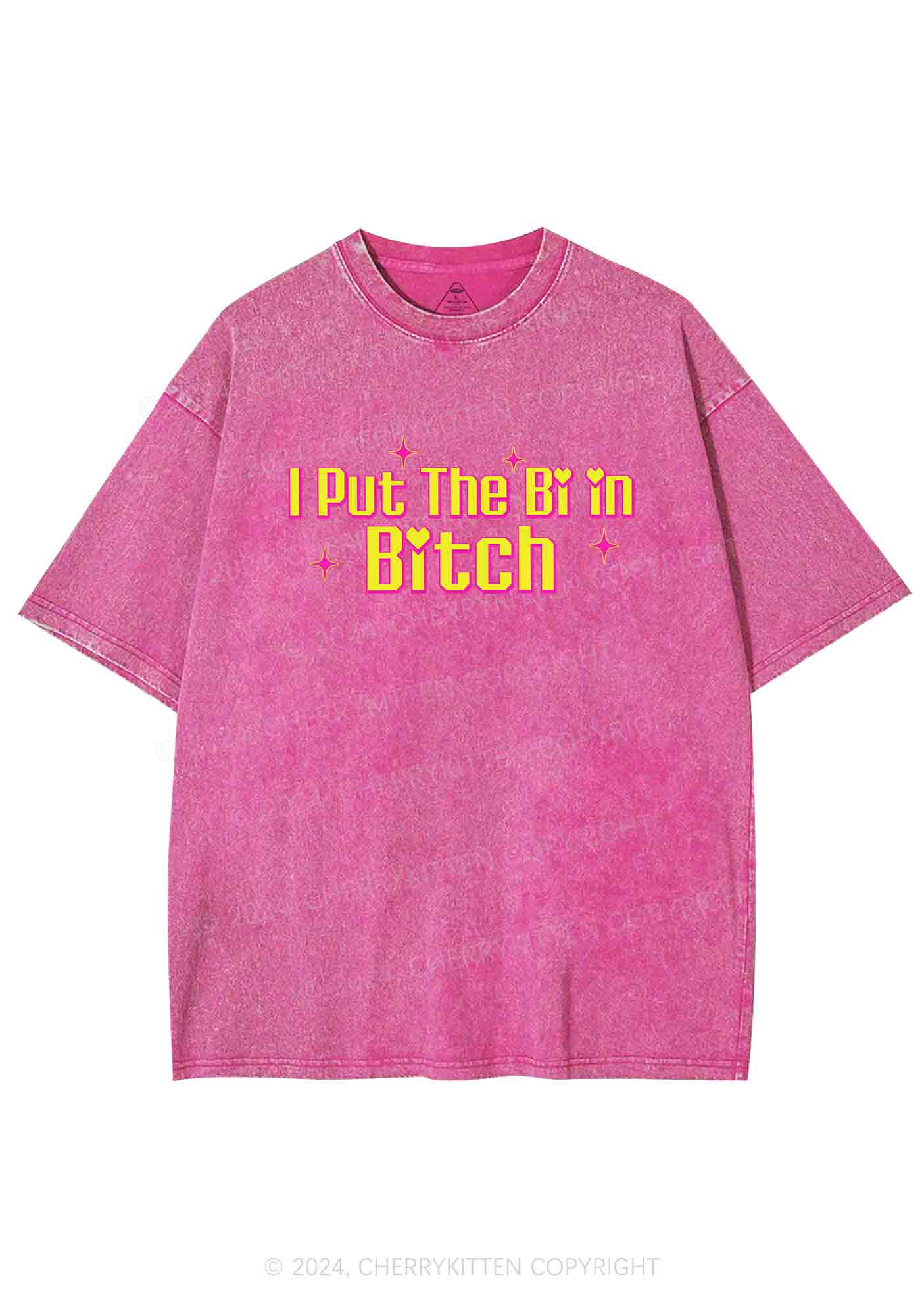 Put The Bi In Bxxch Y2K Washed Tee Cherrykitten - Image 4