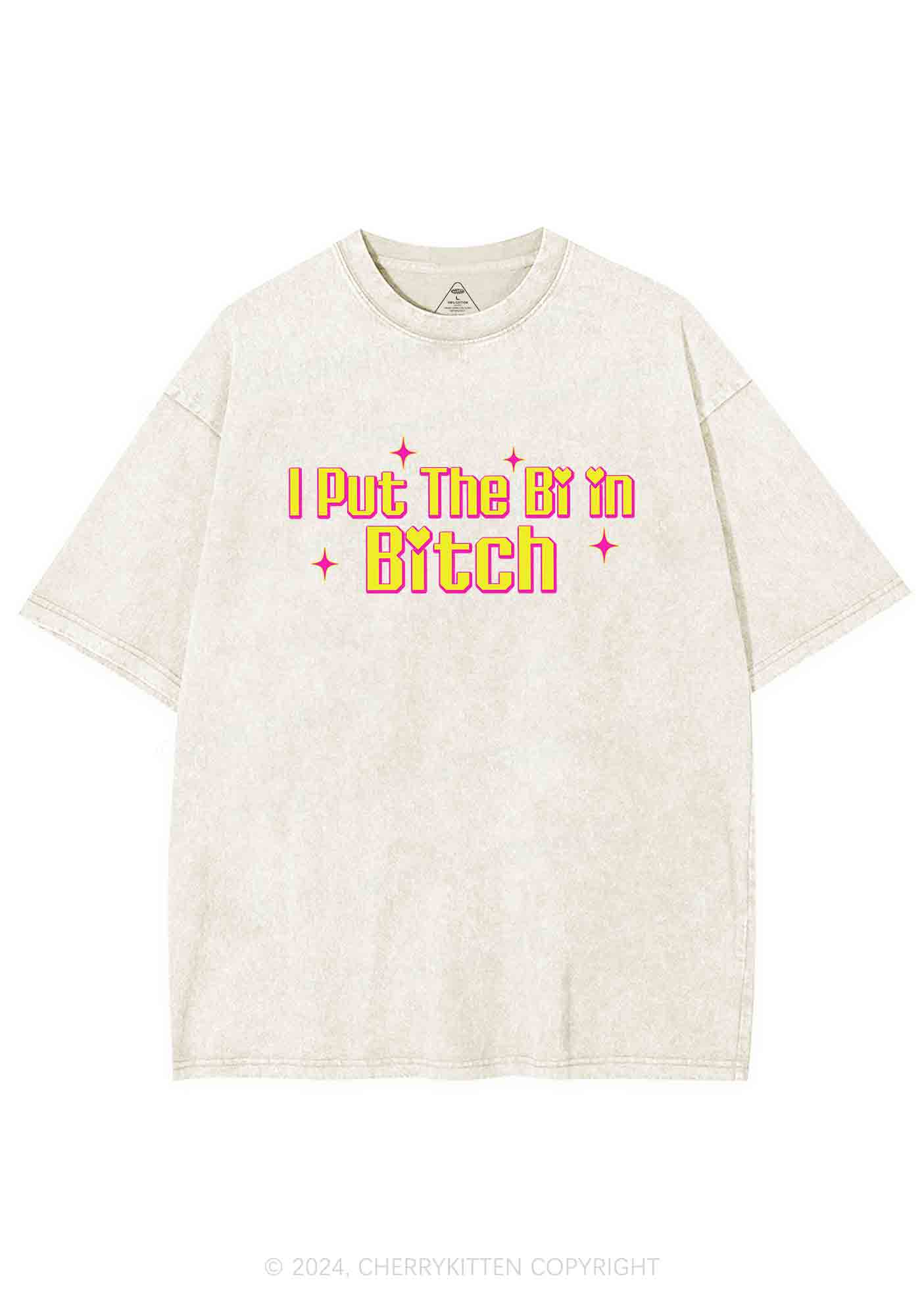 Put The Bi In Bxxch Y2K Washed Tee Cherrykitten - Image 5