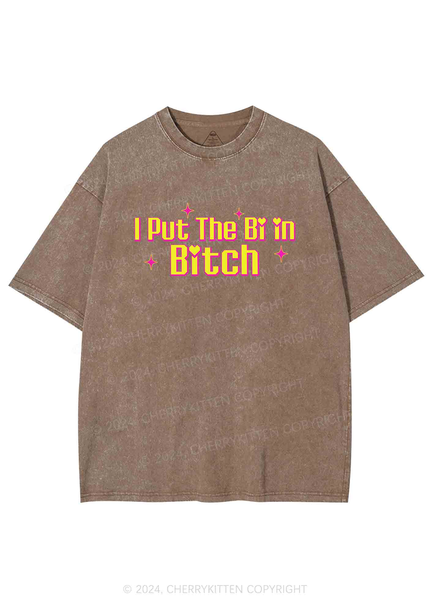 Put The Bi In Bxxch Y2K Washed Tee Cherrykitten - Image 6