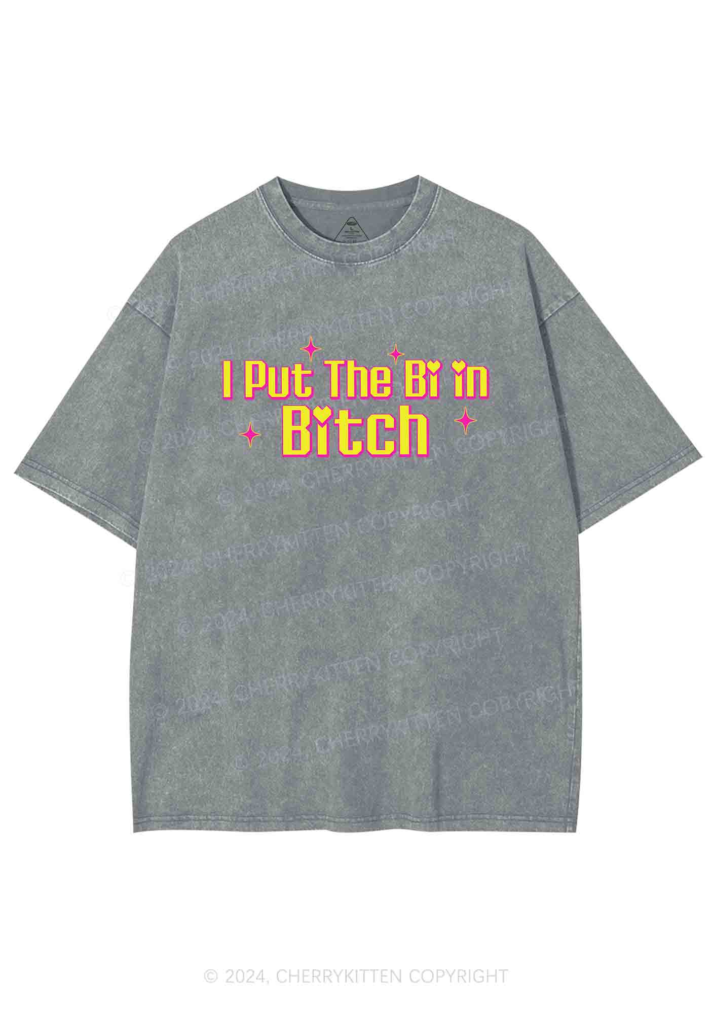 Put The Bi In Bxxch Y2K Washed Tee Cherrykitten - Image 7
