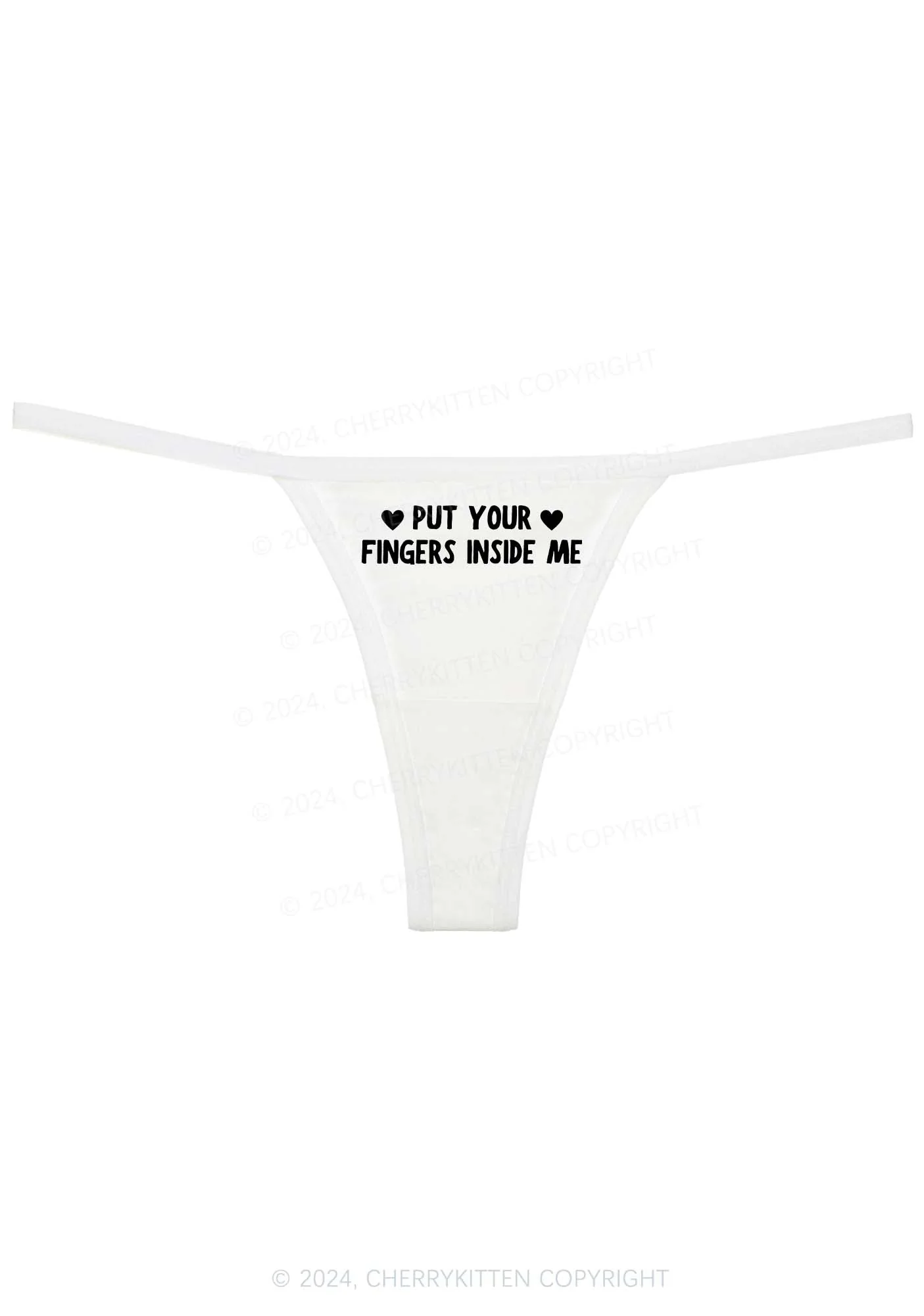 Put Your Fingers Inside Me Y2K Flat String Thong Cherrykitten - Image 5