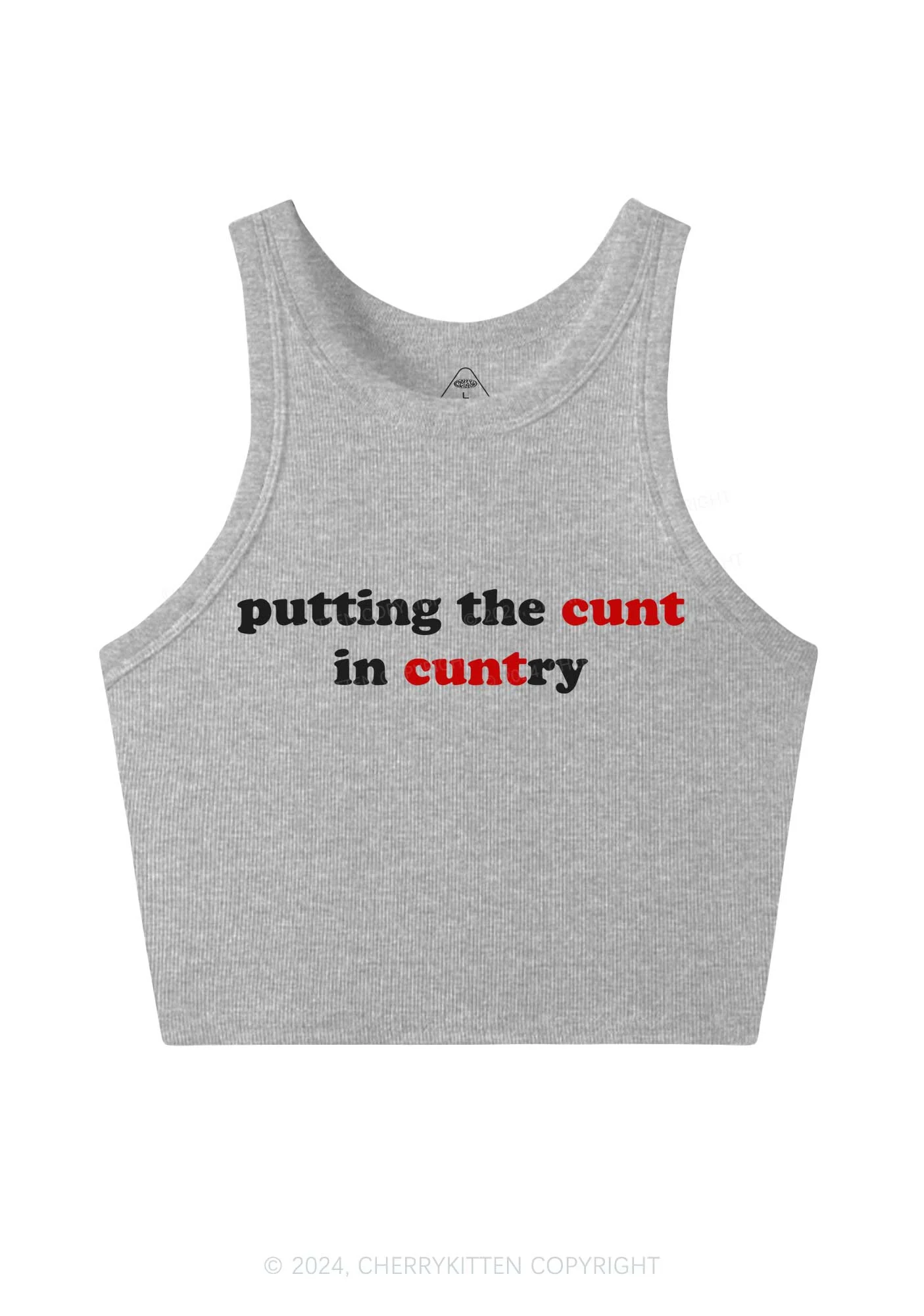 Putting Cxxt In Cuntry Y2K Crop Tank Top Cherrykitten - Image 4