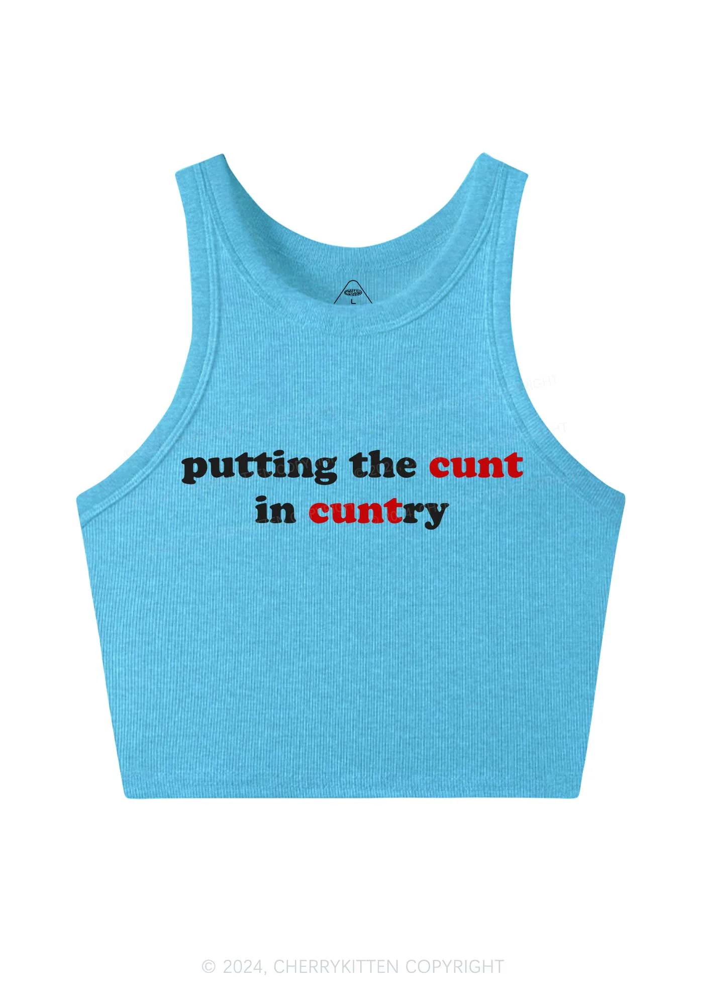 Putting Cxxt In Cuntry Y2K Crop Tank Top Cherrykitten - Image 5