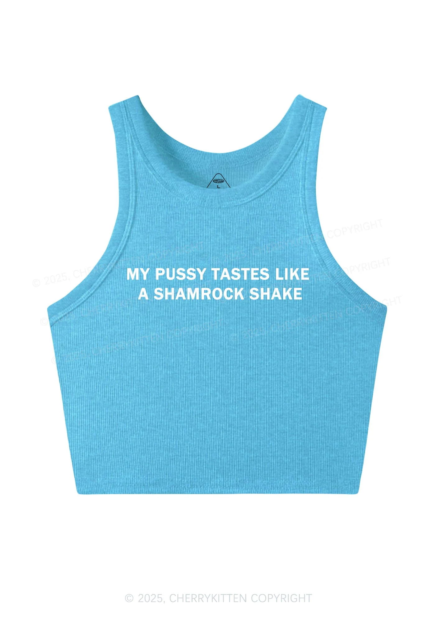 Puxxy Tastes Like Shamrock Shake St Patricks Y2K Crop Tank Top Cherrykitten - Image 7