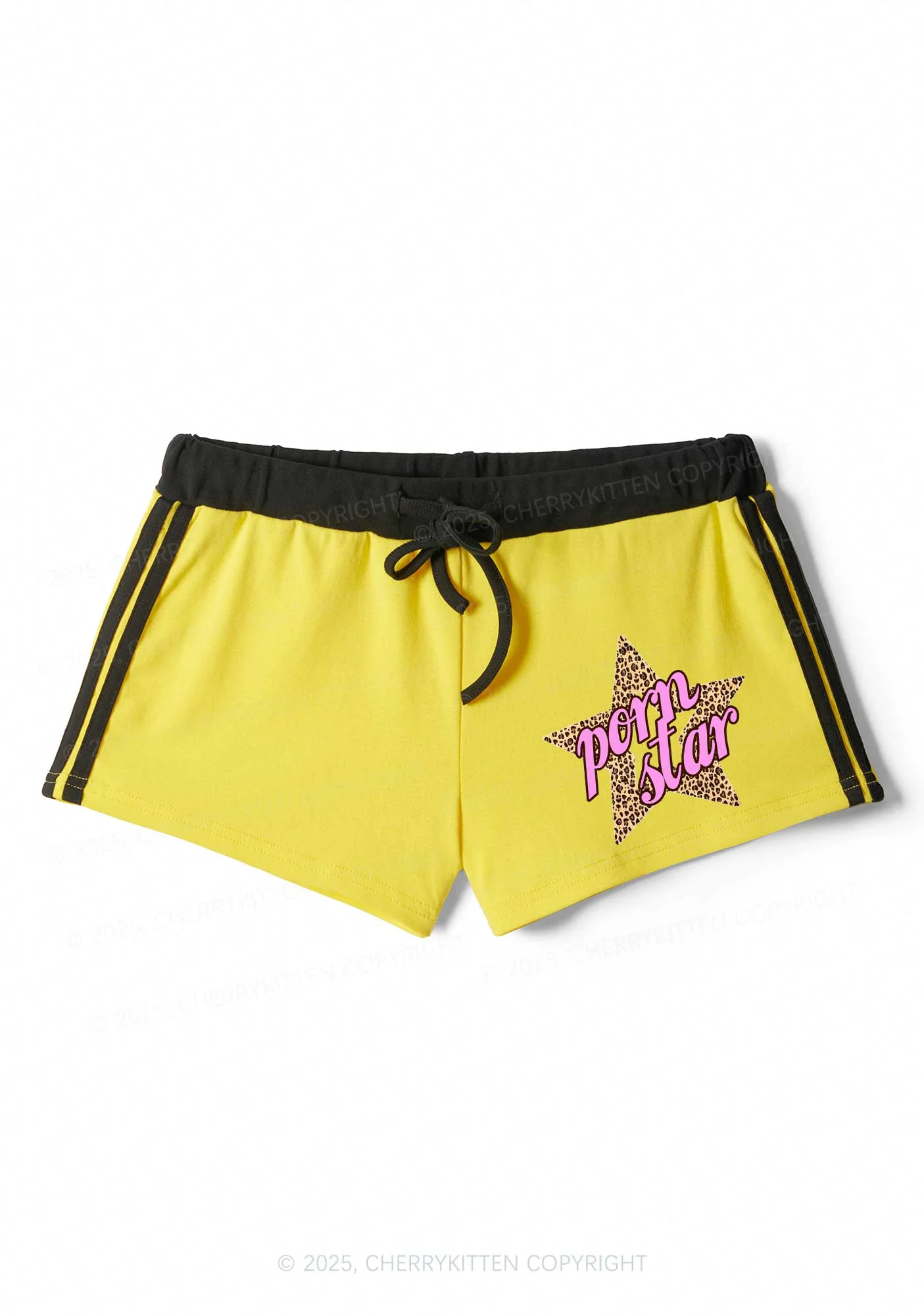 Pxrn Leopard Star Y2K Drawstring Mini Shorts Cherrykitten - Image 5