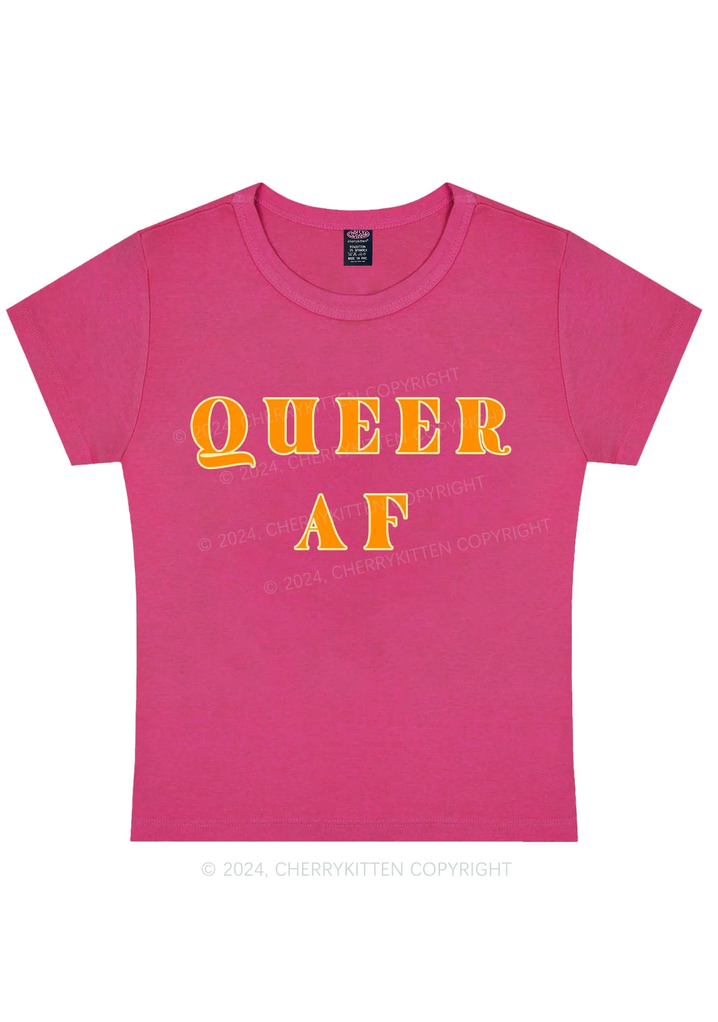Queer AF Y2K Baby Tee Cherrykitten - Image 11