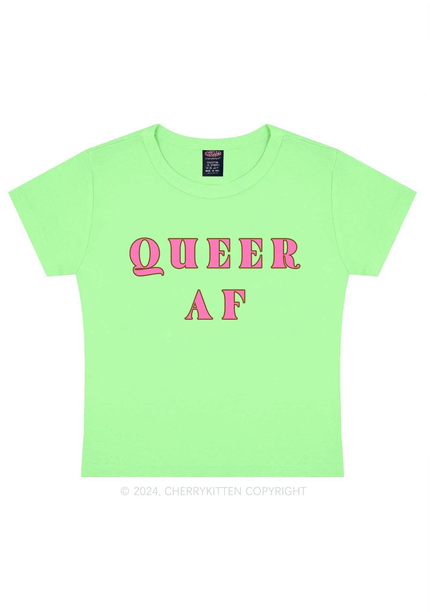 Queer AF Y2K Baby Tee Cherrykitten - Image 12