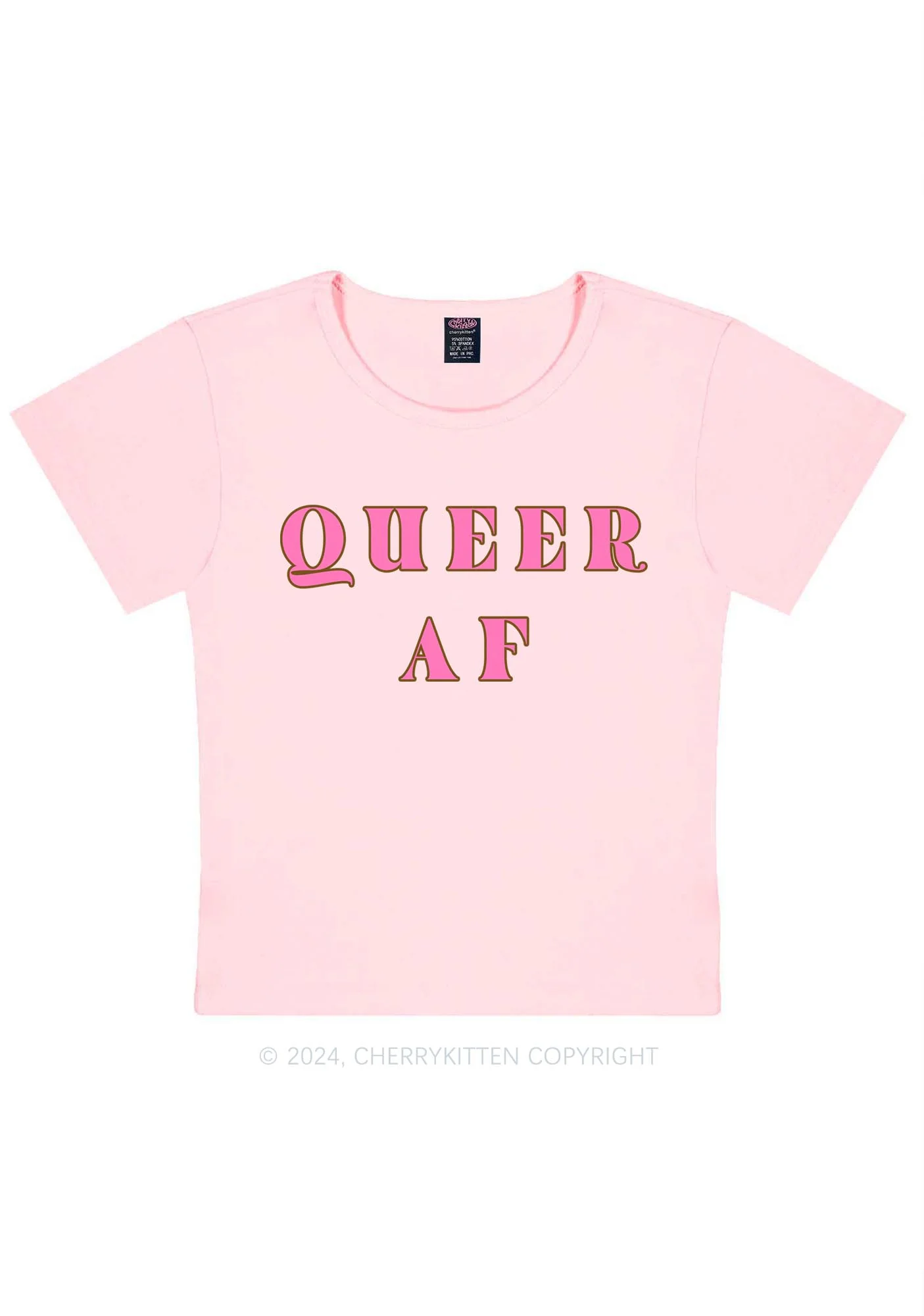 Queer AF Y2K Baby Tee Cherrykitten - Image 7