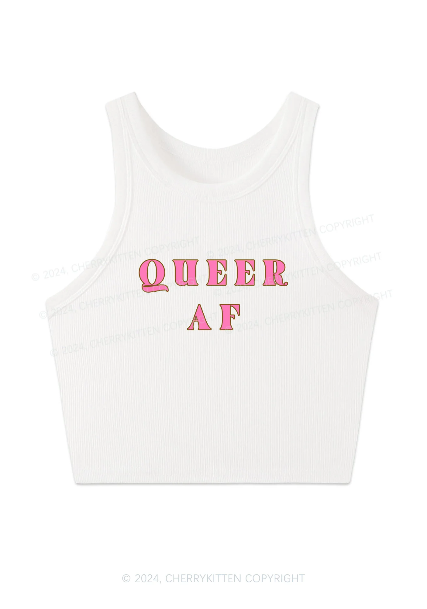 Queer AF Y2K Crop Tank Top Cherrykitten - Image 2