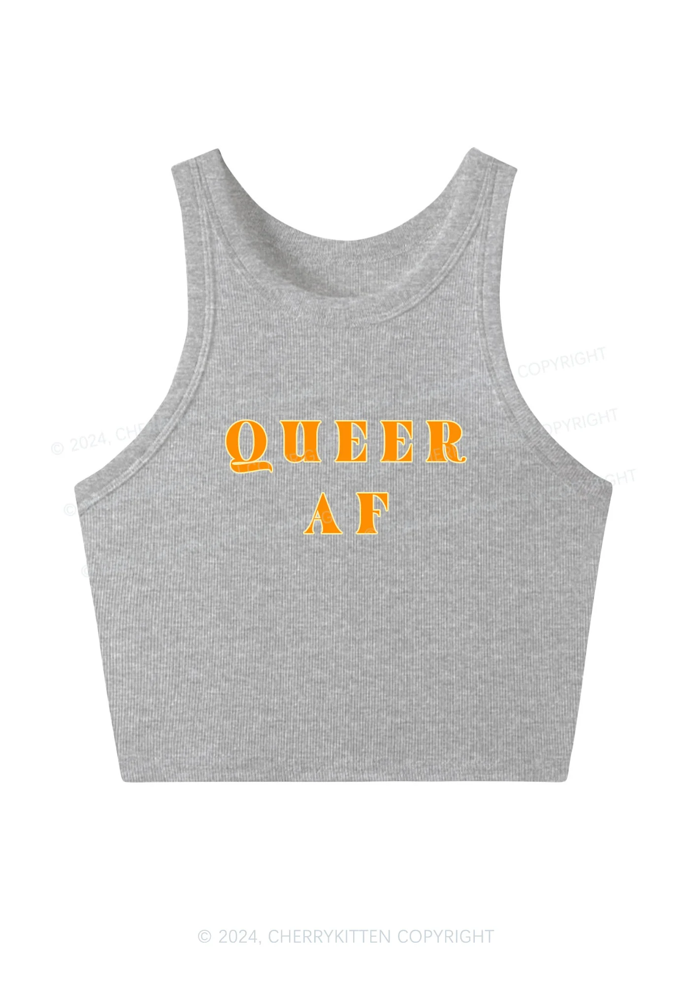 Queer AF Y2K Crop Tank Top Cherrykitten - Image 3