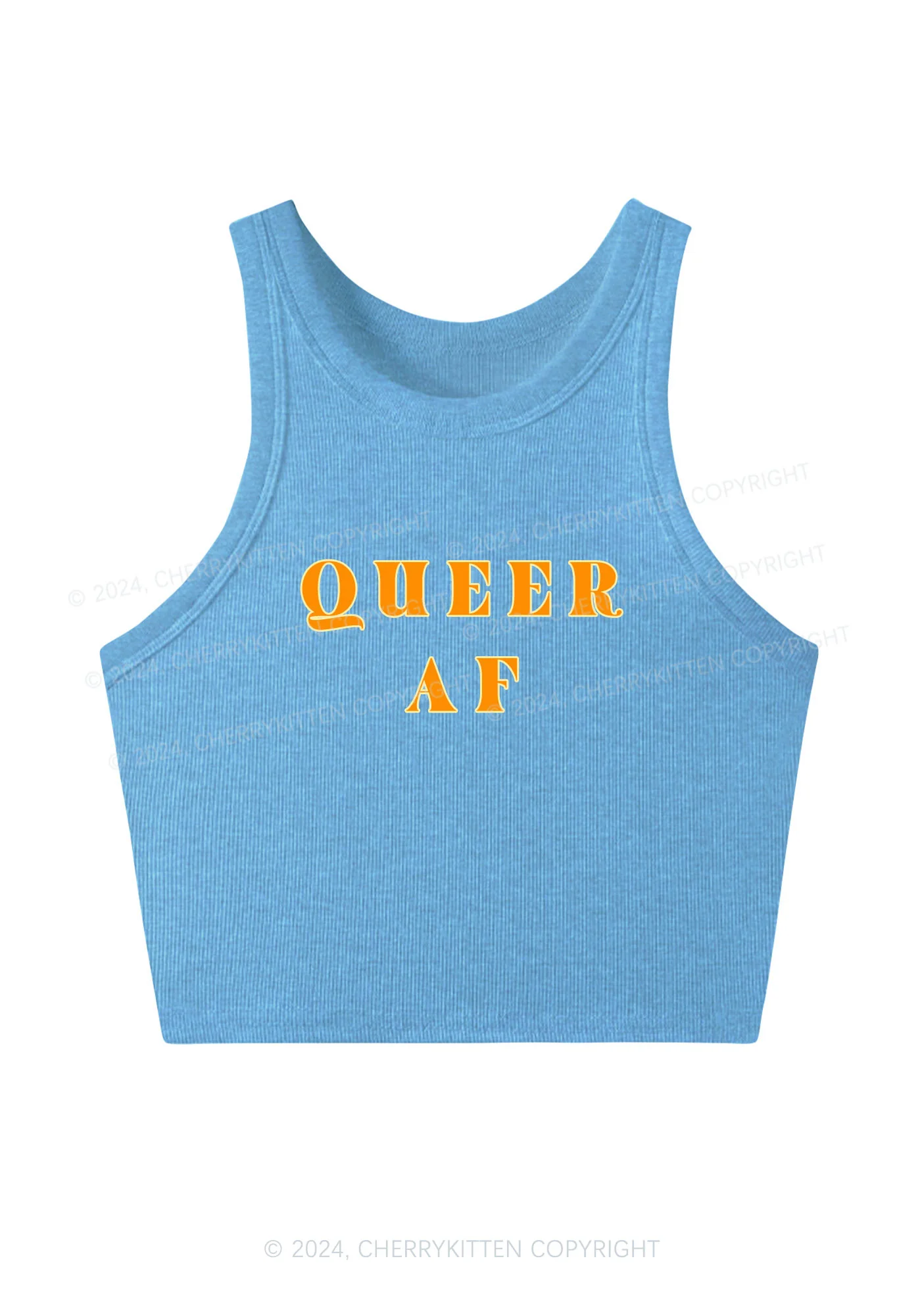 Queer AF Y2K Crop Tank Top Cherrykitten - Image 4