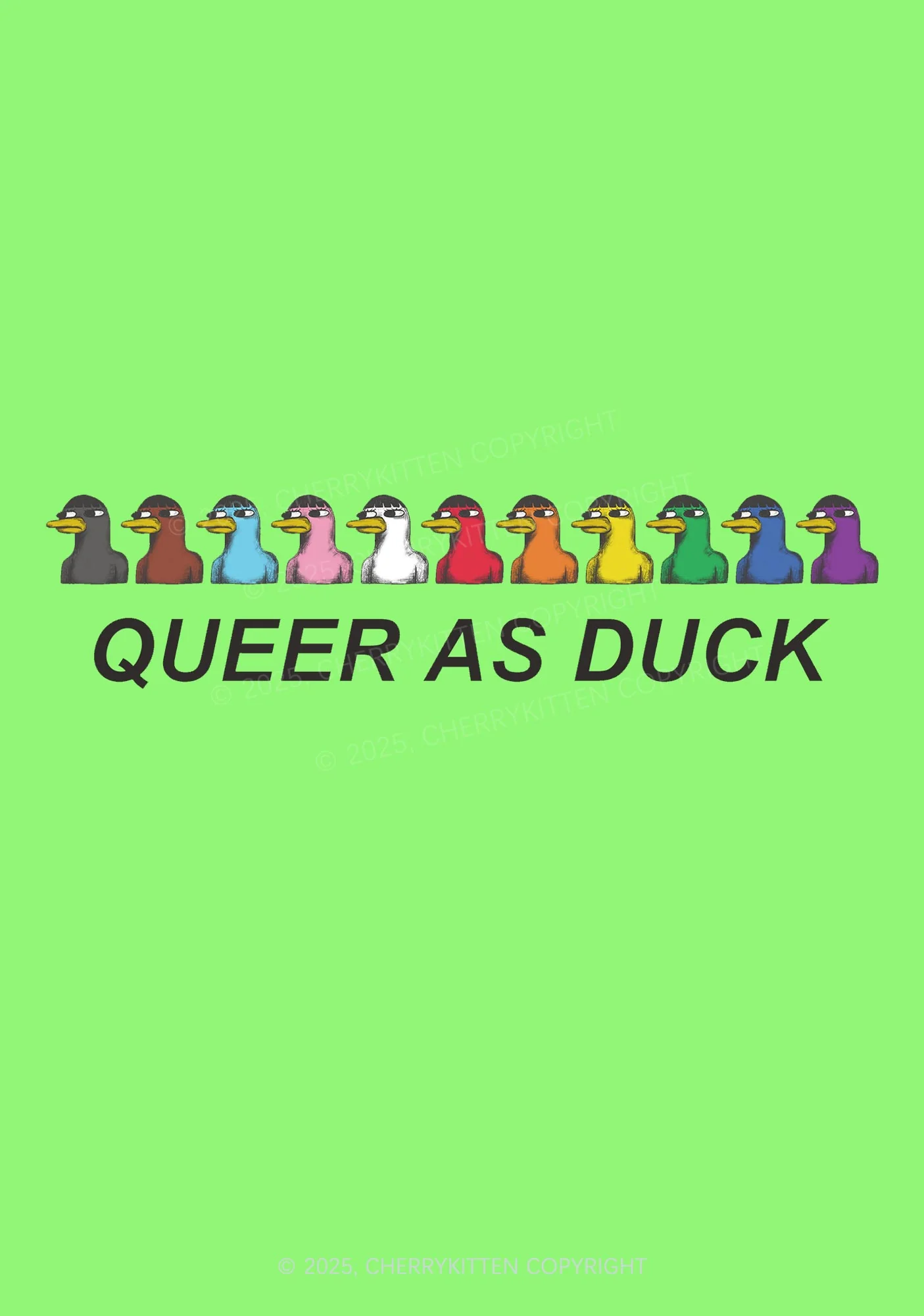 Queer As Duck Pride 1Pc Y2K Pin Badge Cherrykitten - Image 2