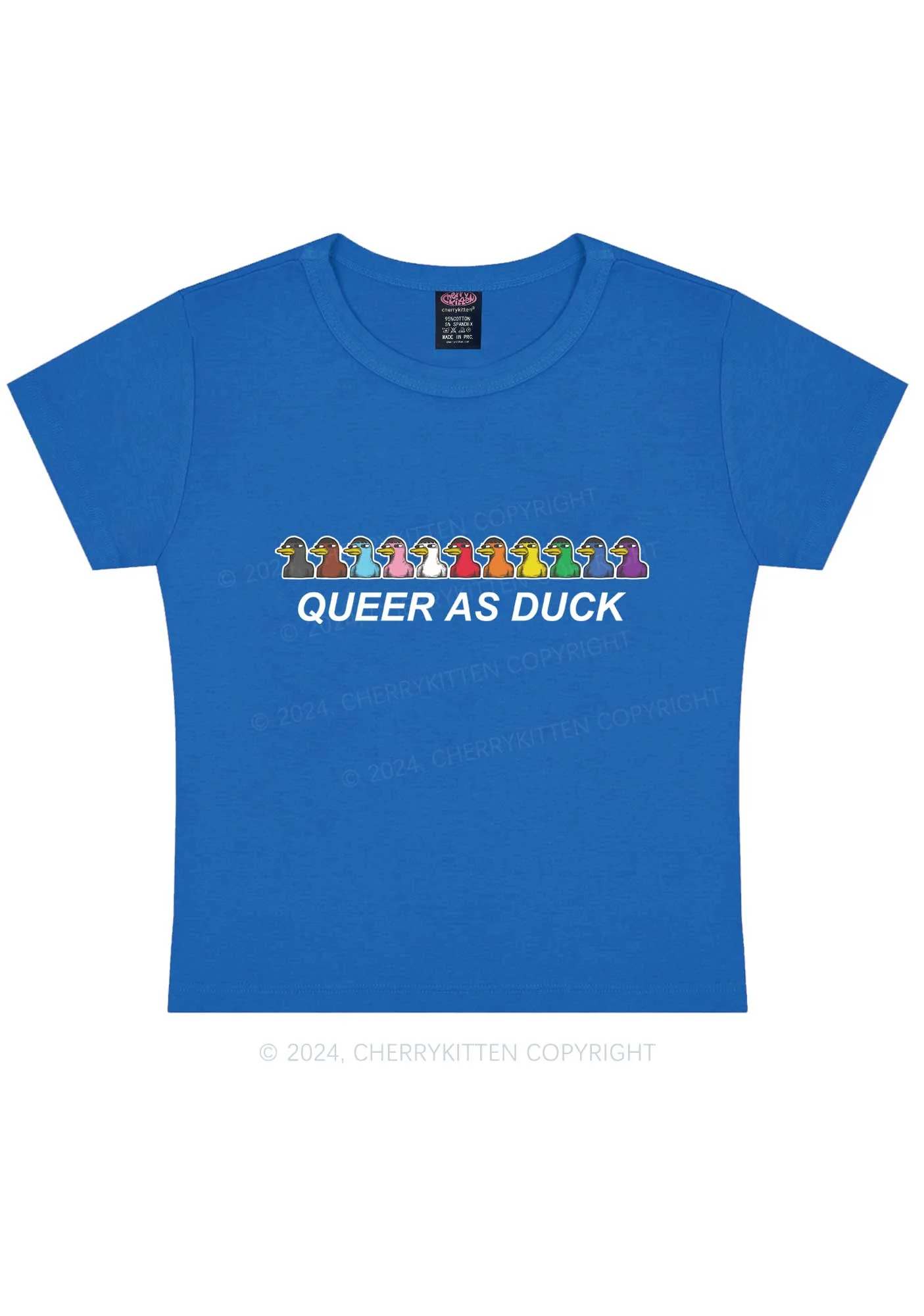 Queer As Duck Y2K Baby Tee Cherrykitten - Image 10