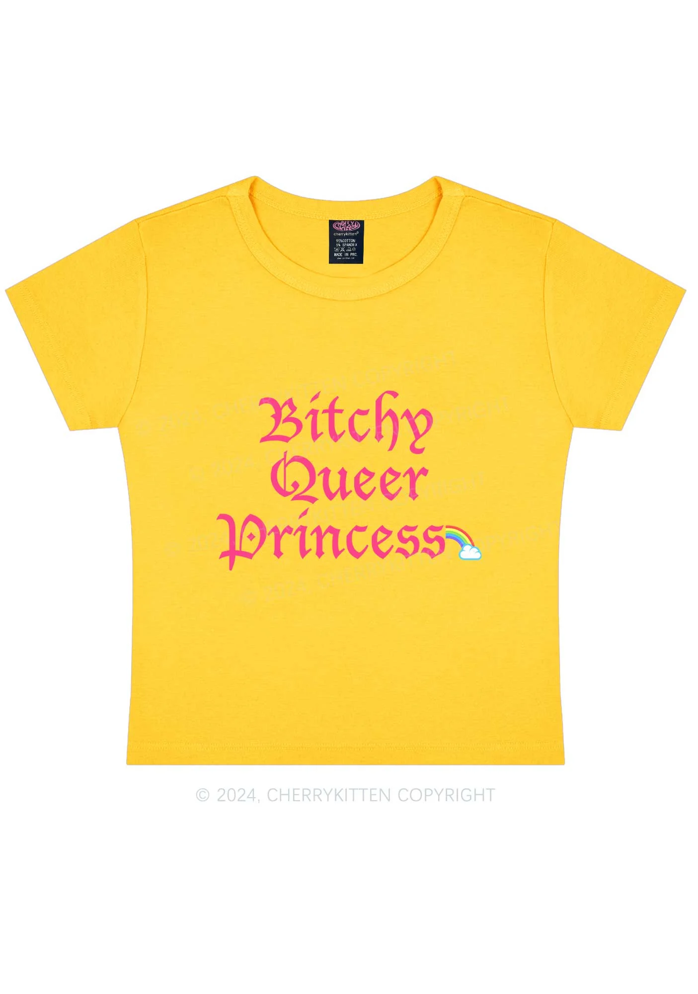 Queer Princess Y2K Baby Tee Cherrykitten - Image 10