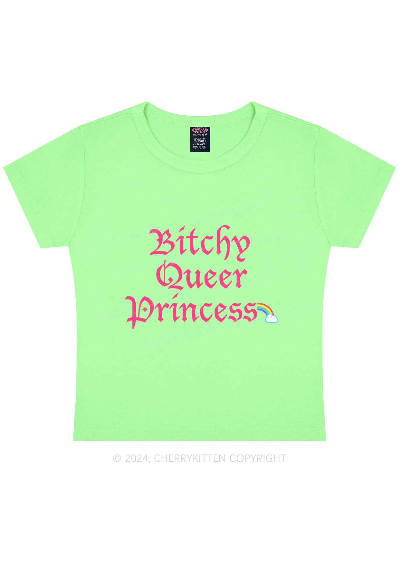 Queer Princess Y2K Baby Tee Cherrykitten - Image 13