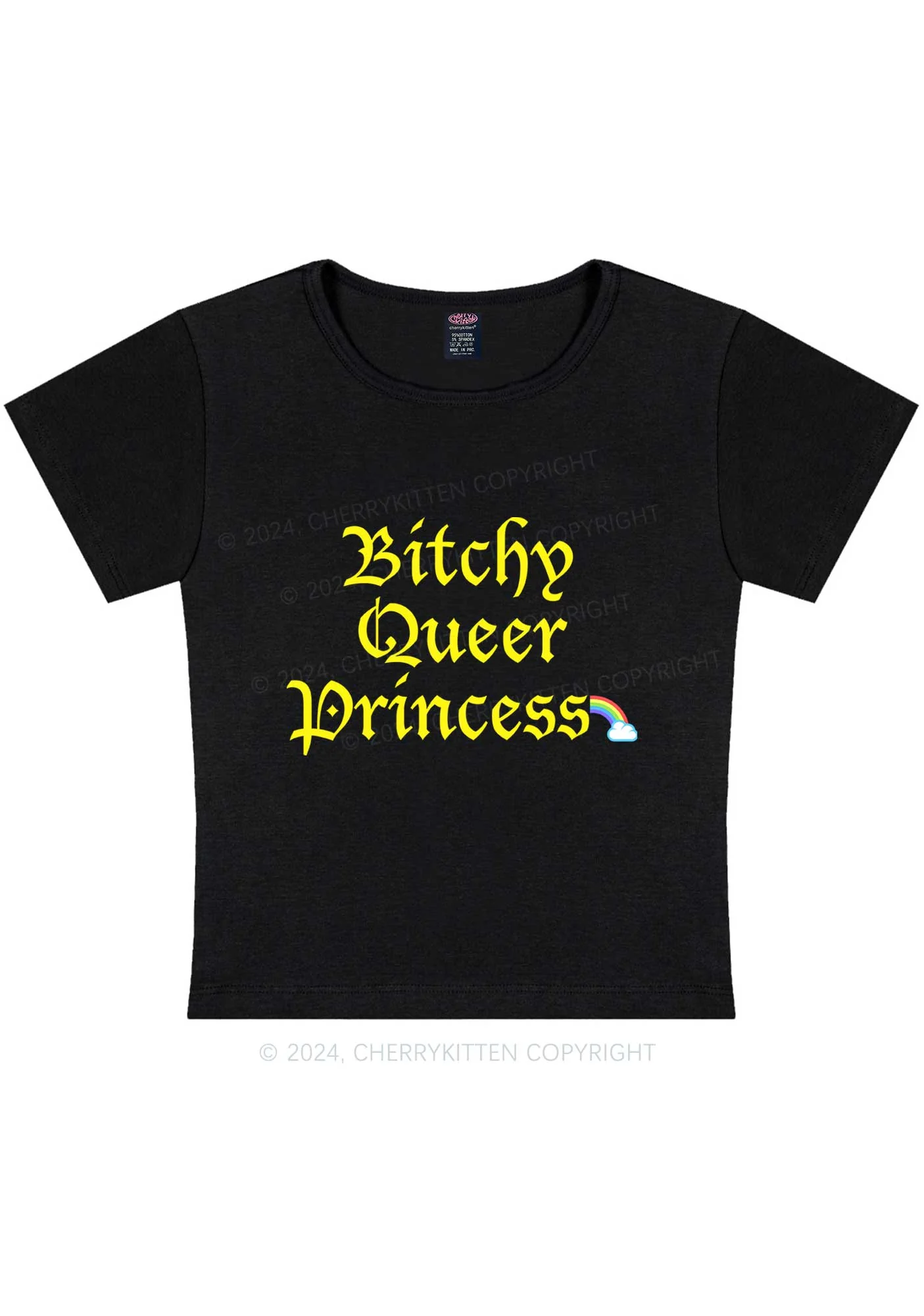 Queer Princess Y2K Baby Tee Cherrykitten - Image 5