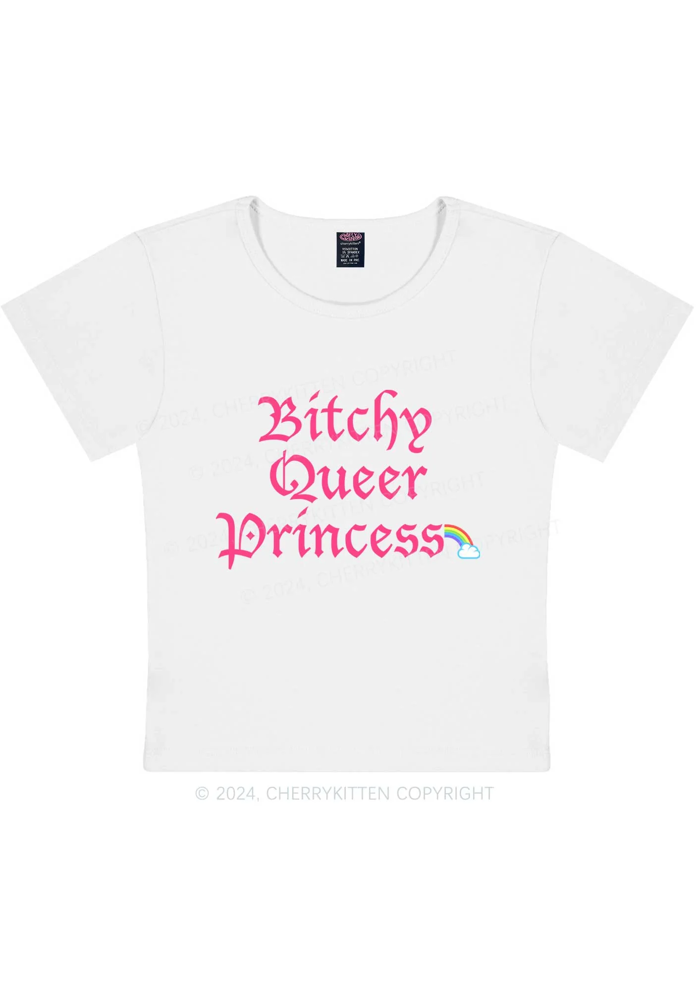 Queer Princess Y2K Baby Tee Cherrykitten - Image 6