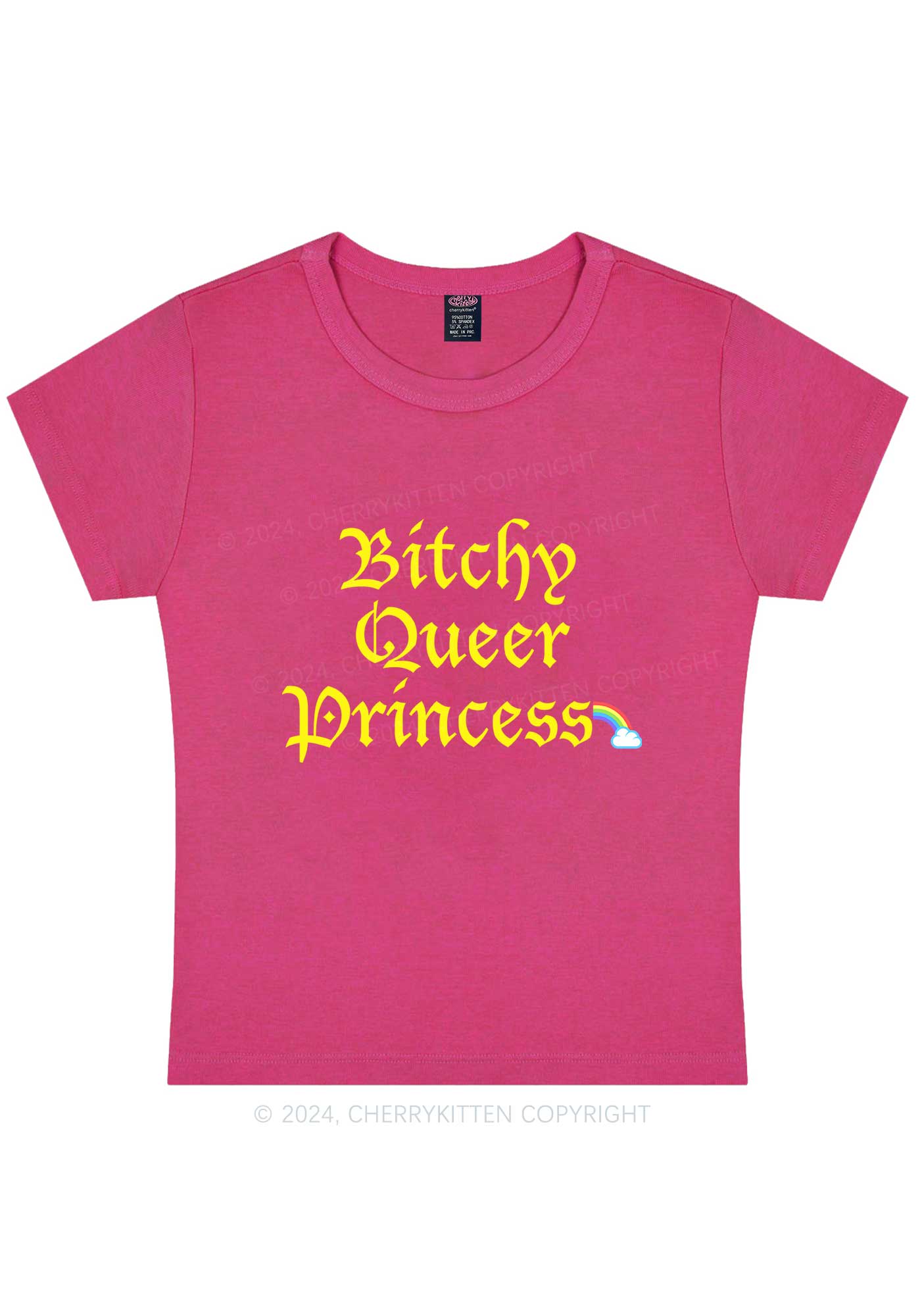 Queer Princess Y2K Baby Tee Cherrykitten - Image 8