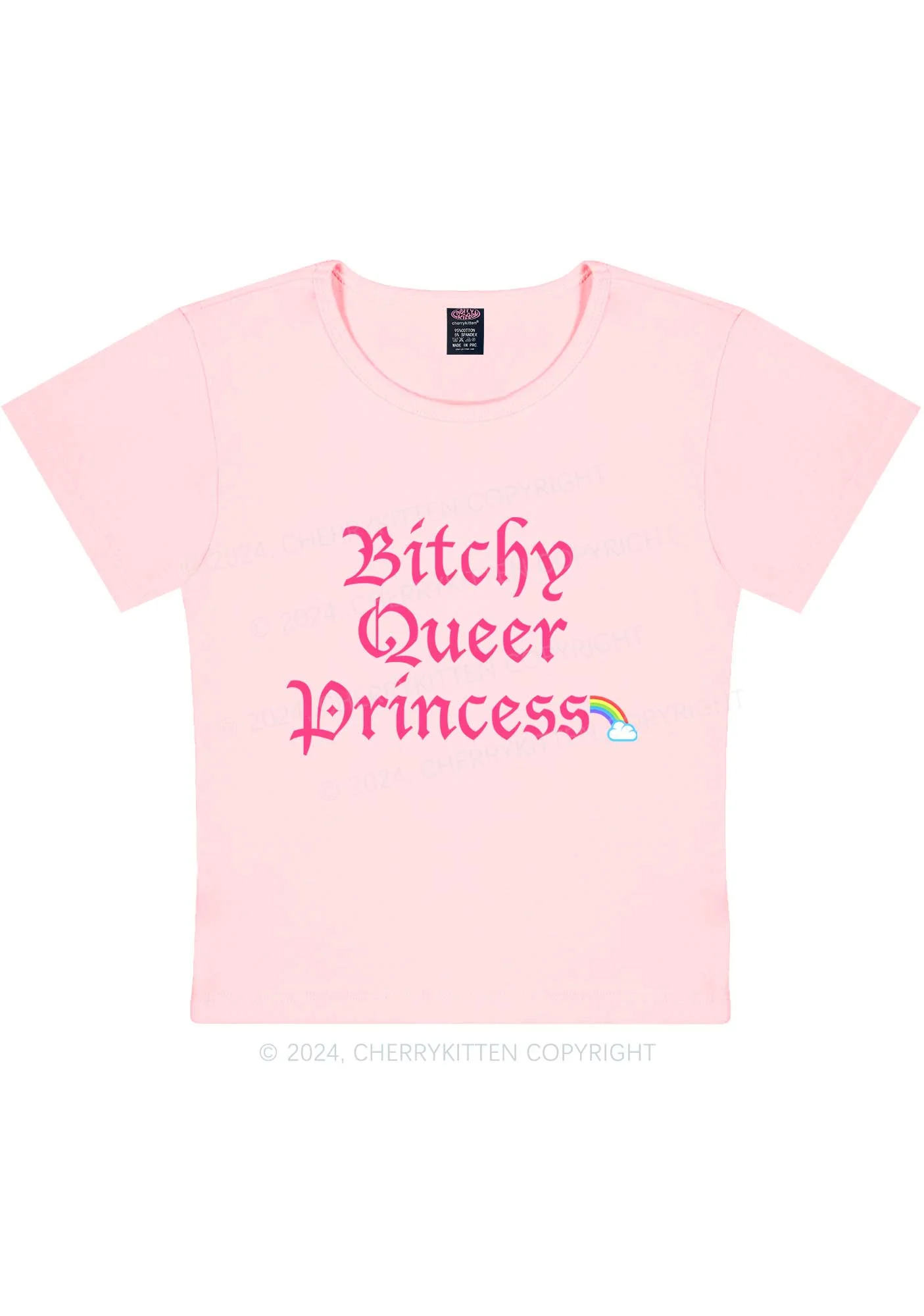 Queer Princess Y2K Baby Tee Cherrykitten - Image 9