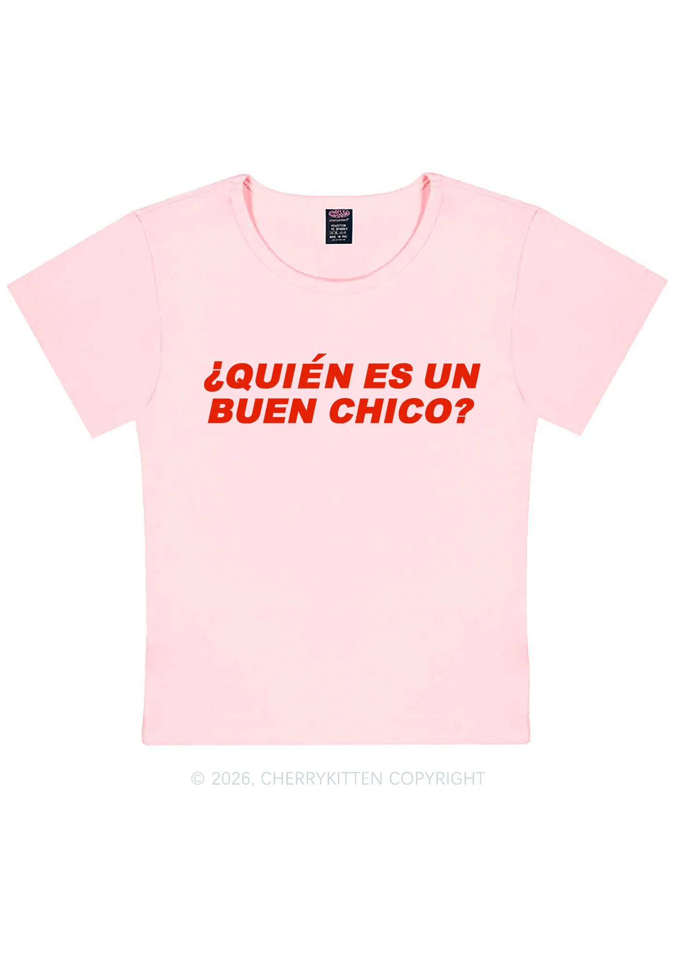 Quien Es Un Buen Chico Y2K Baby Tee Cherrykitten - Image 10