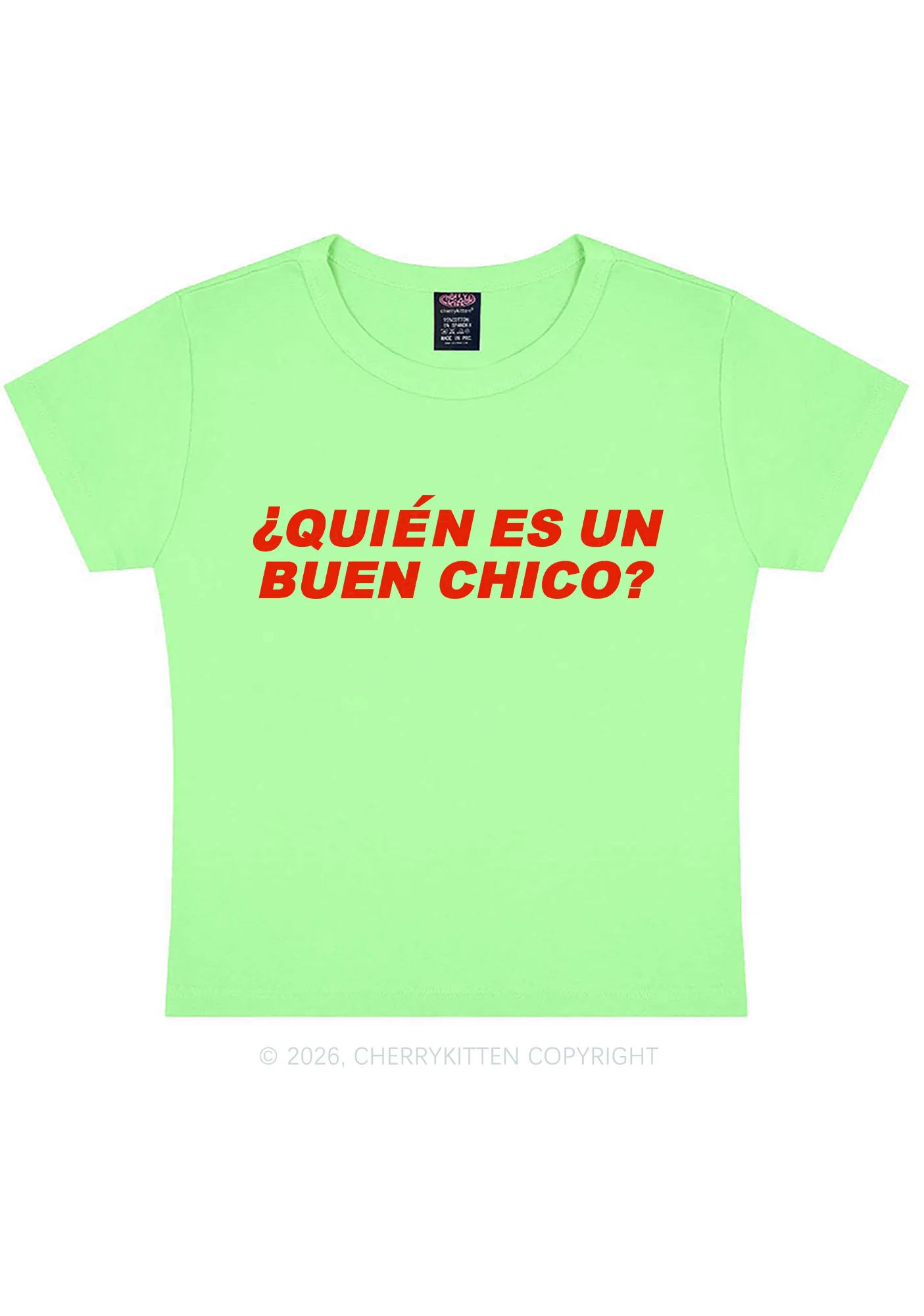 Quien Es Un Buen Chico Y2K Baby Tee Cherrykitten - Image 11