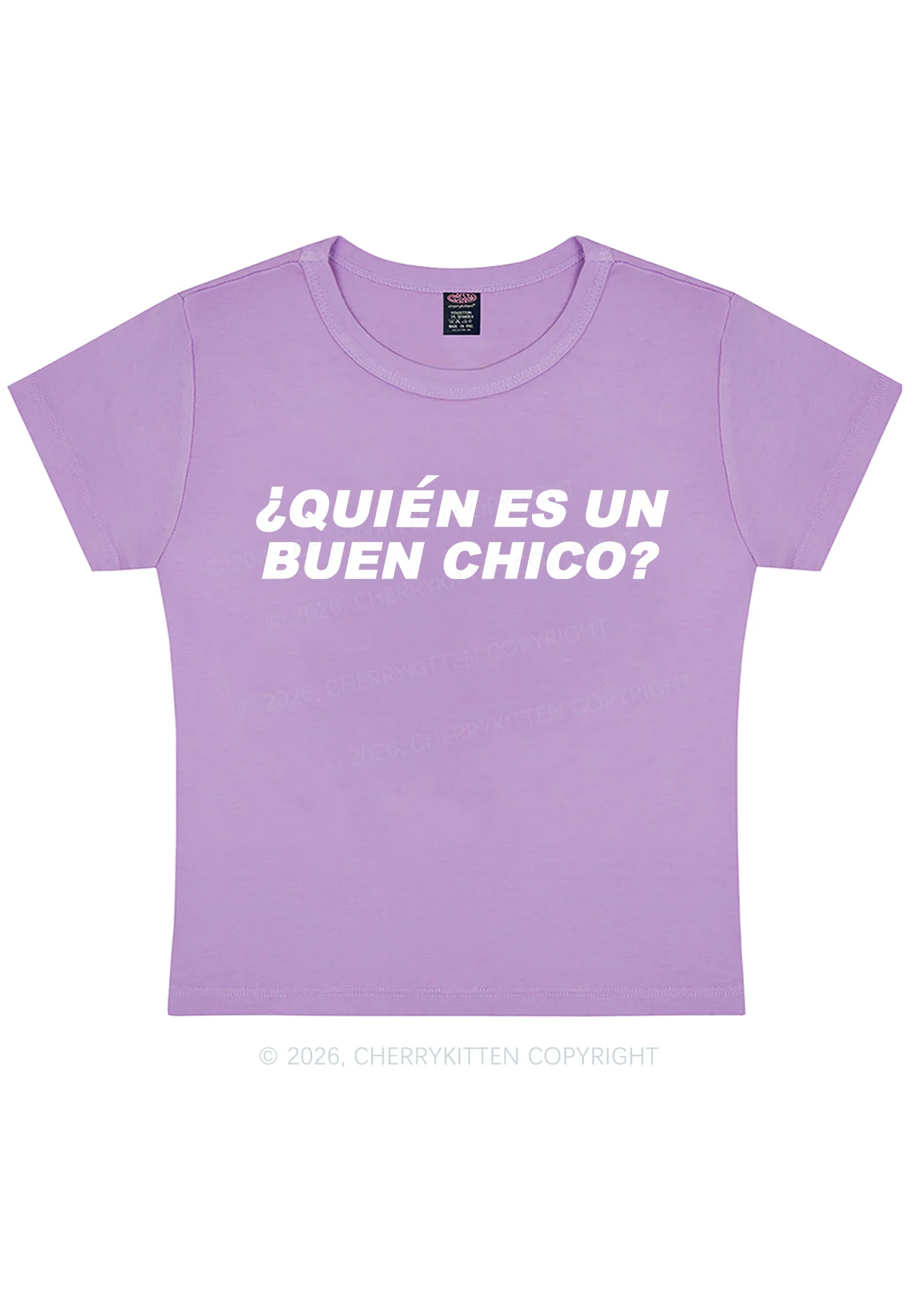 Quien Es Un Buen Chico Y2K Baby Tee Cherrykitten - Image 7