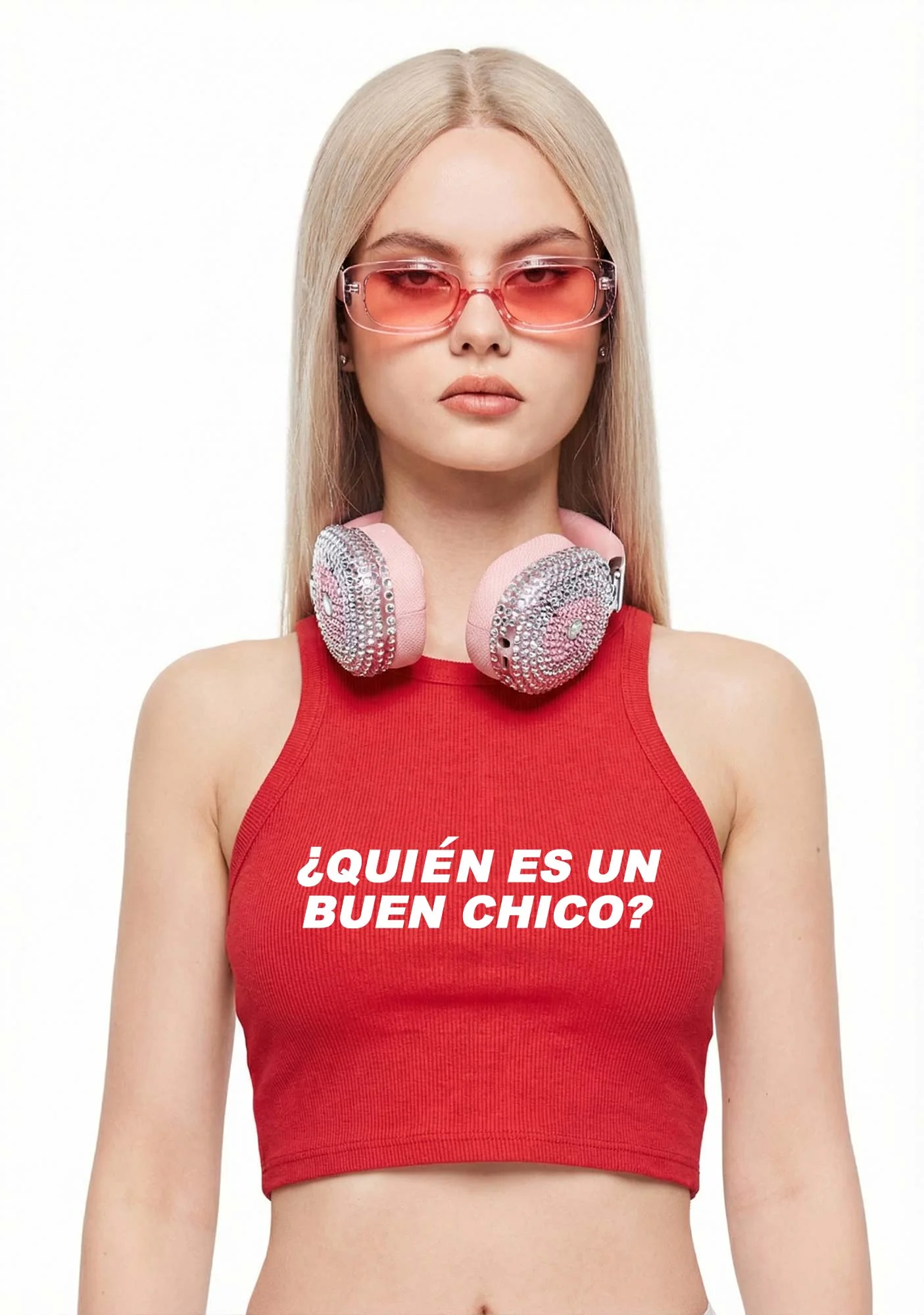 Quien Es Un Buen Chico Y2K Crop Tank Top Cherrykitten - Image 2