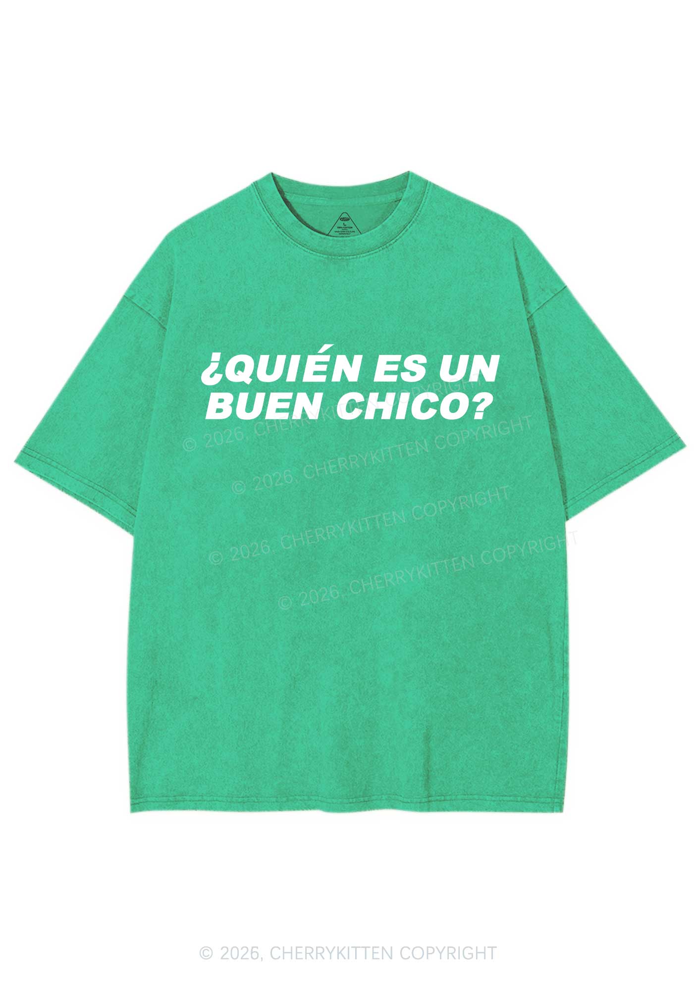 Quien Es Un Buen Chico Y2K Shirts Washed Tee Cherrykitten - Image 6
