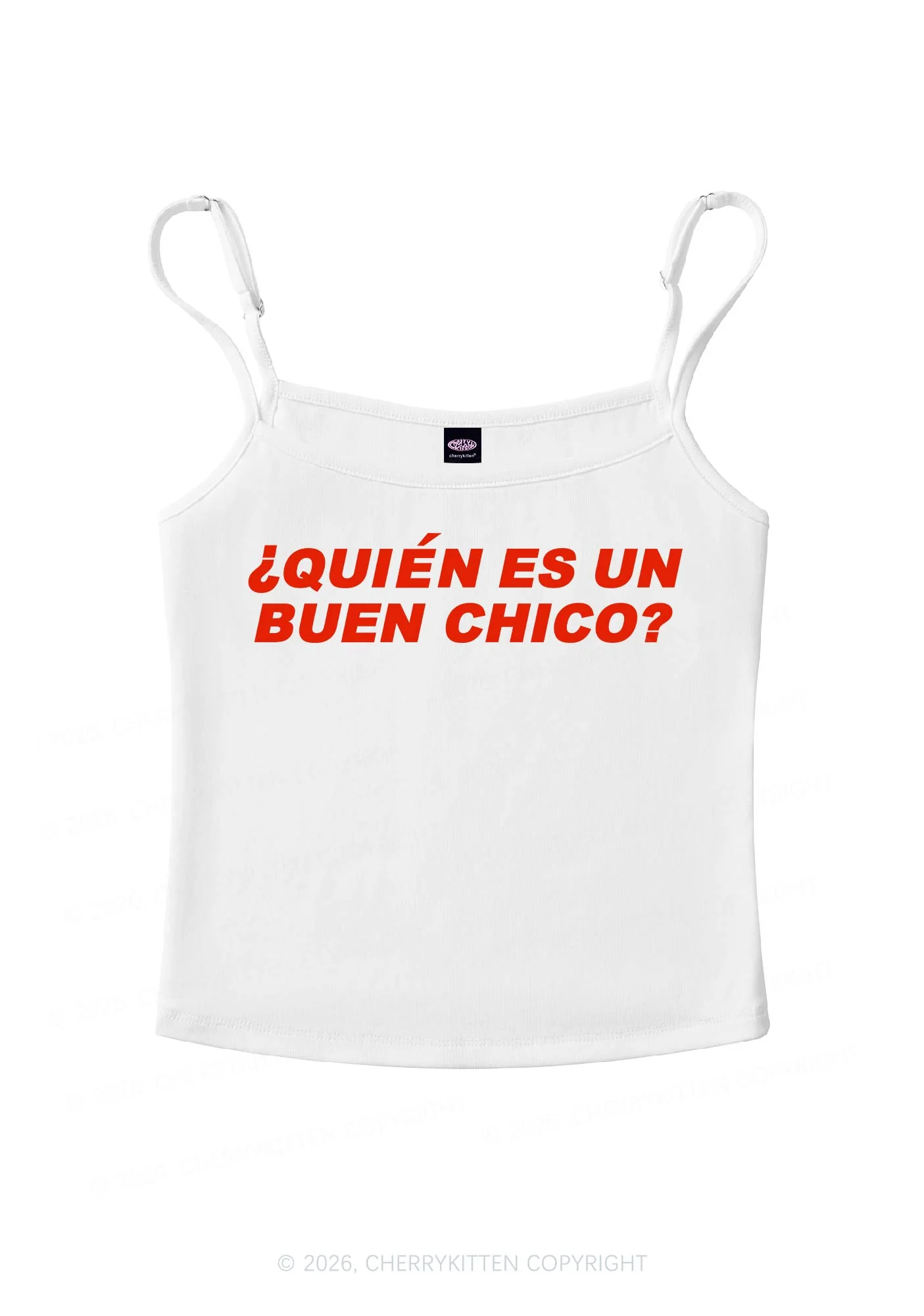 Quien Es Un Buen Chico Y2K Spaghetti Strap Cami Cherrykitten - Image 4