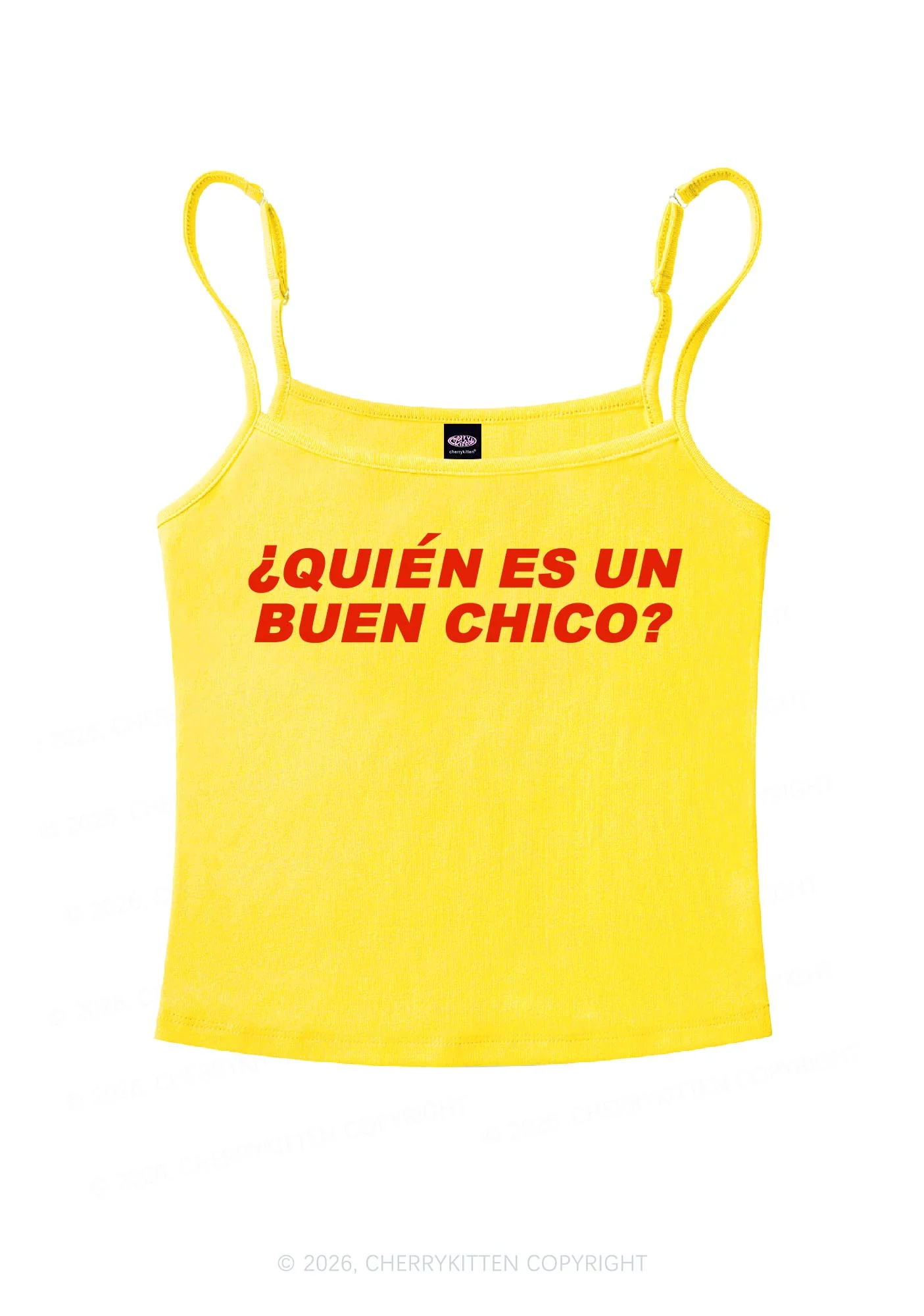 Quien Es Un Buen Chico Y2K Spaghetti Strap Cami Cherrykitten - Image 5