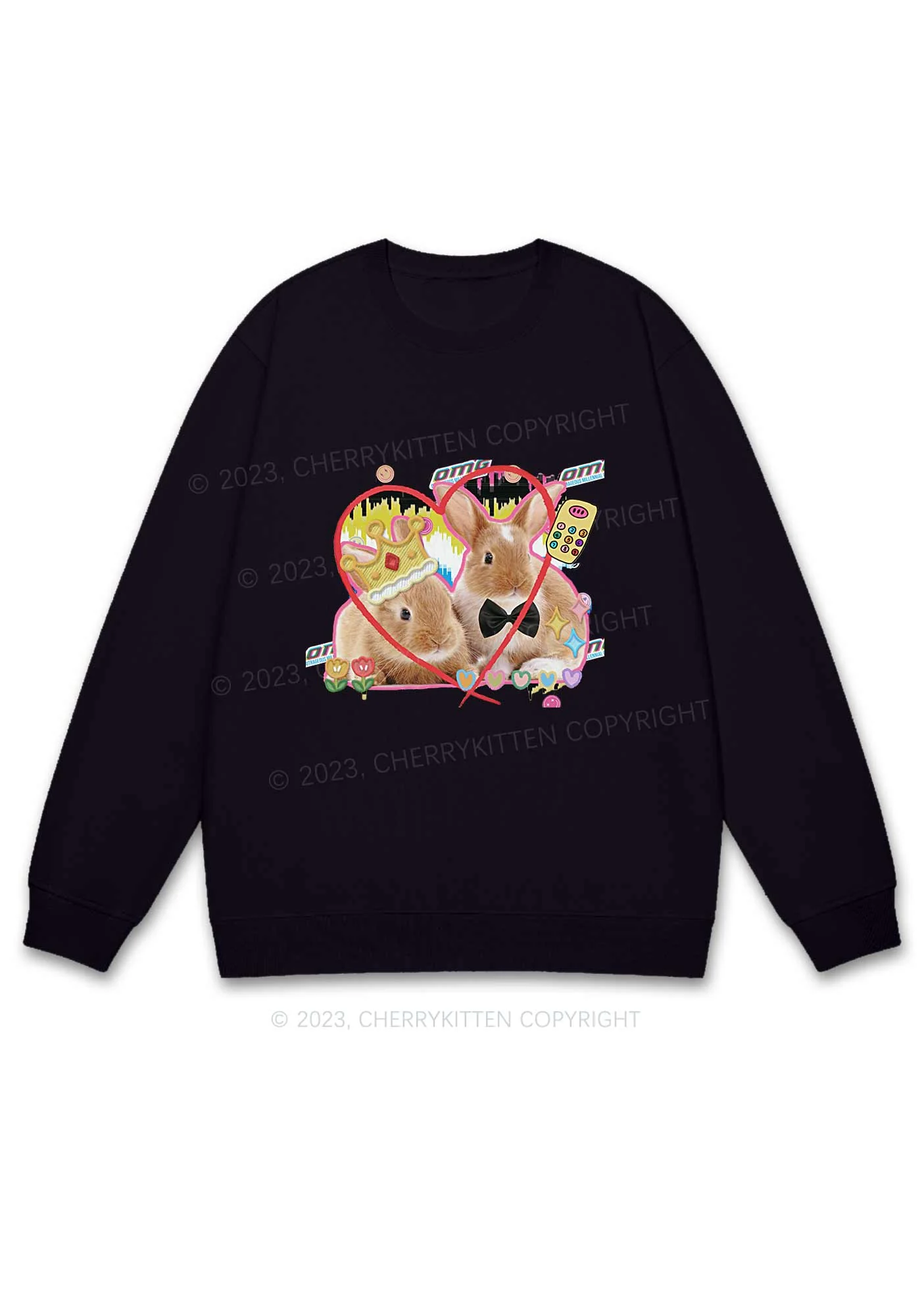 Rabbit Couple Y2K Sweatshirt Cherrykitten - Image 3