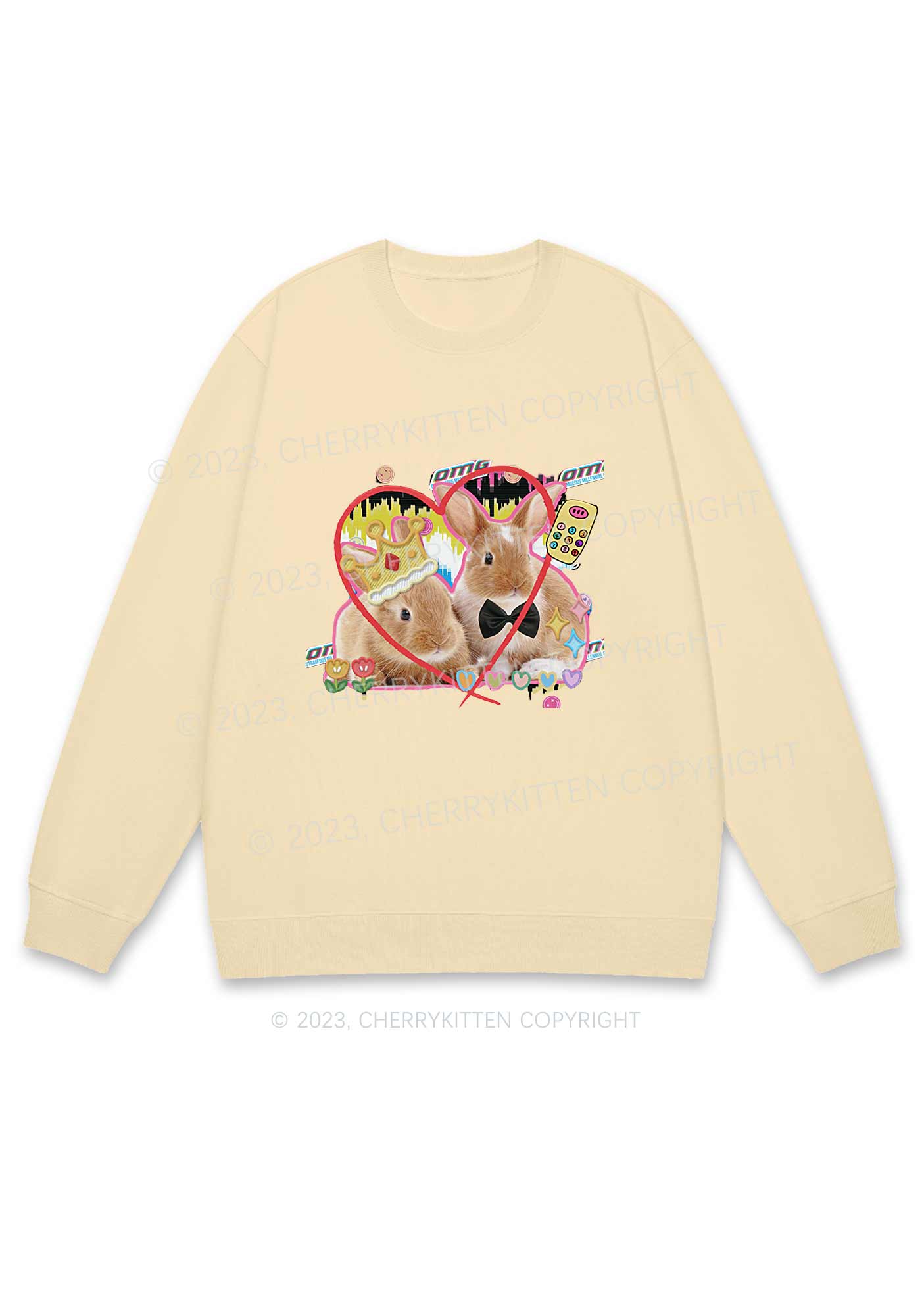 Rabbit Couple Y2K Sweatshirt Cherrykitten - Image 4