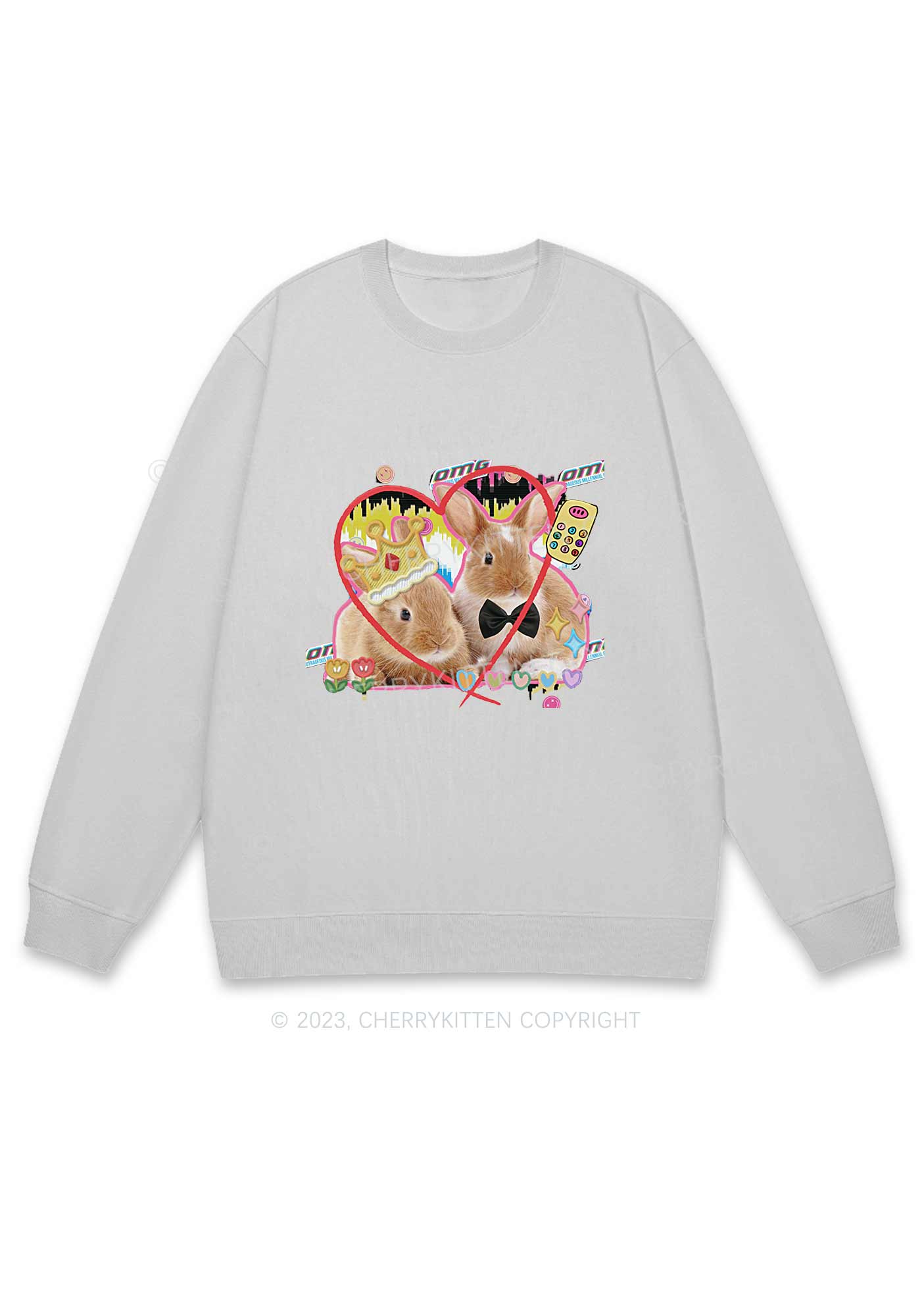 Rabbit Couple Y2K Sweatshirt Cherrykitten - Image 5